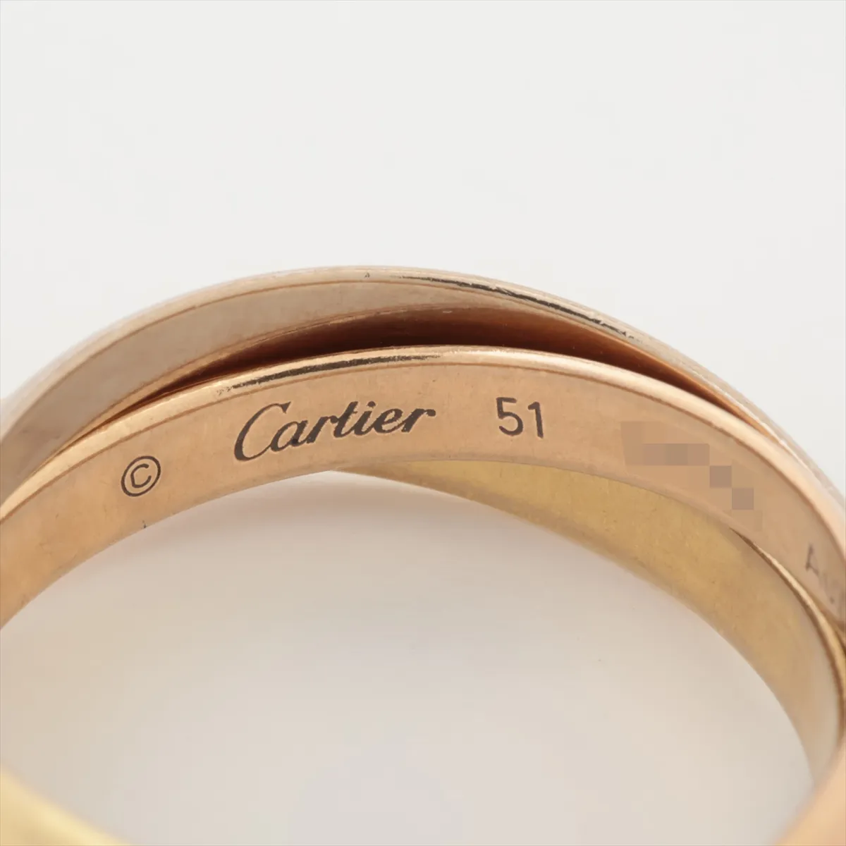 Trinity Ring 750 (Yellow Gold x Pink Gold x White Gold) 5.0g Size 51 LIP156 (Seal marks, dents) — view 3