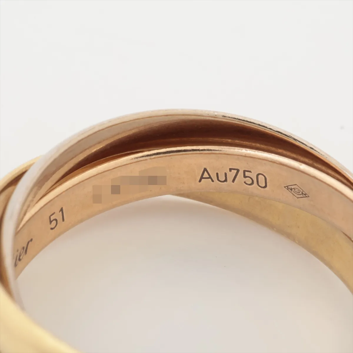 Trinity Ring 750 (Yellow Gold x Pink Gold x White Gold) 5.0g Size 51 LIP156 (Seal marks, dents) — view 4