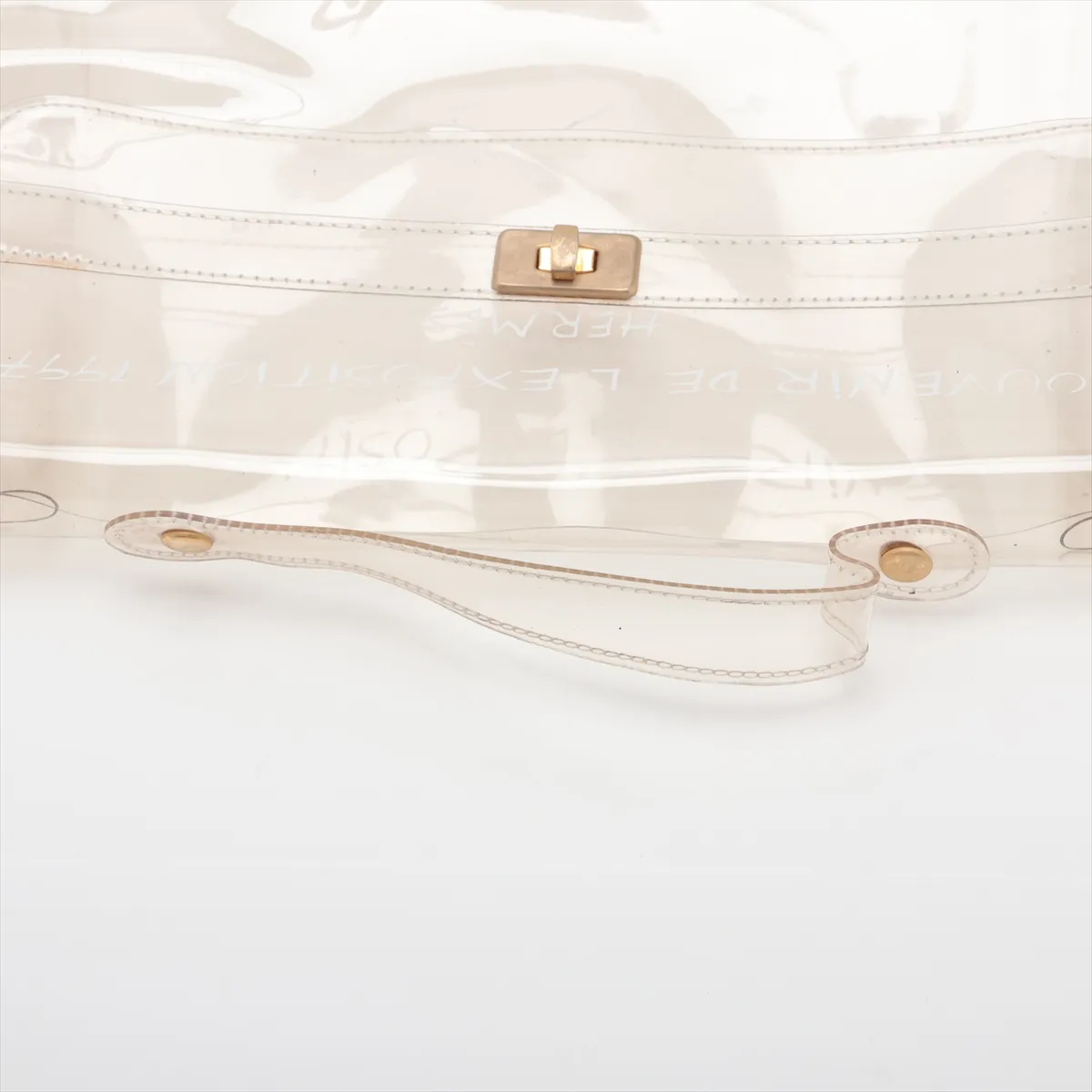 Vinyl Kelly bag, clear vinyl, gold hardware — view 5