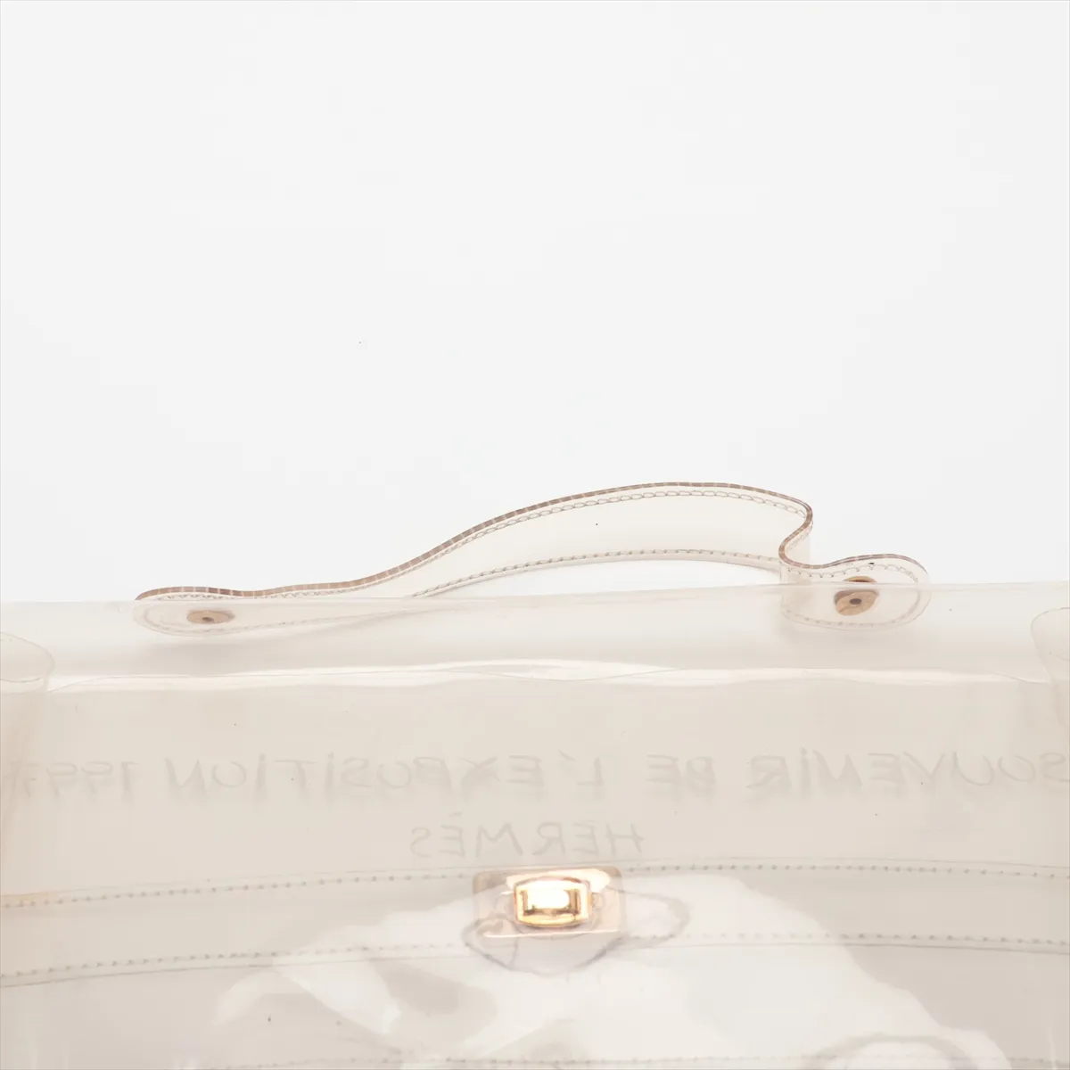 Vinyl Kelly bag, clear vinyl, gold hardware — view 6