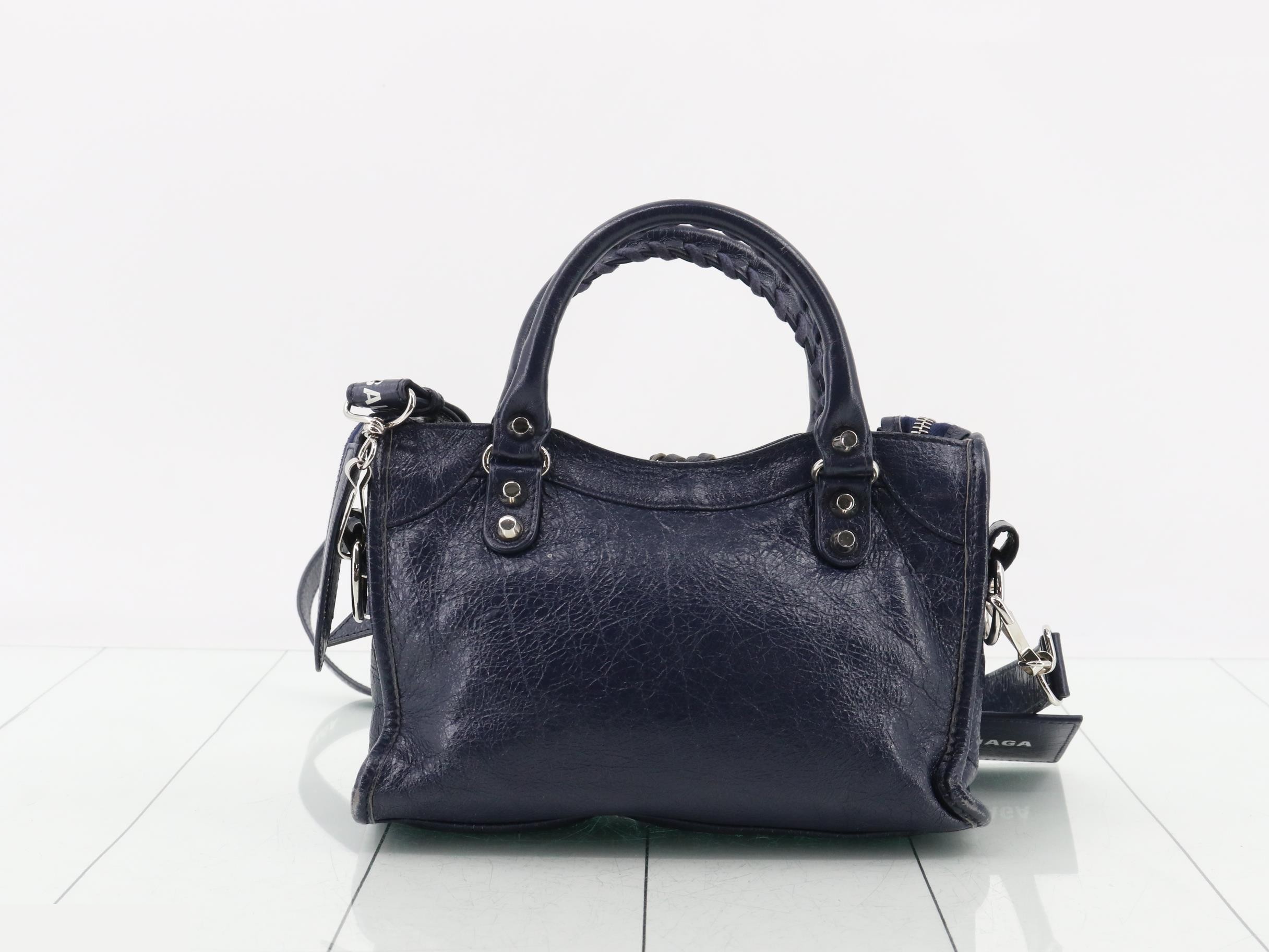 Mini City 2-Way Bag with Long Strap, Navy — view 2