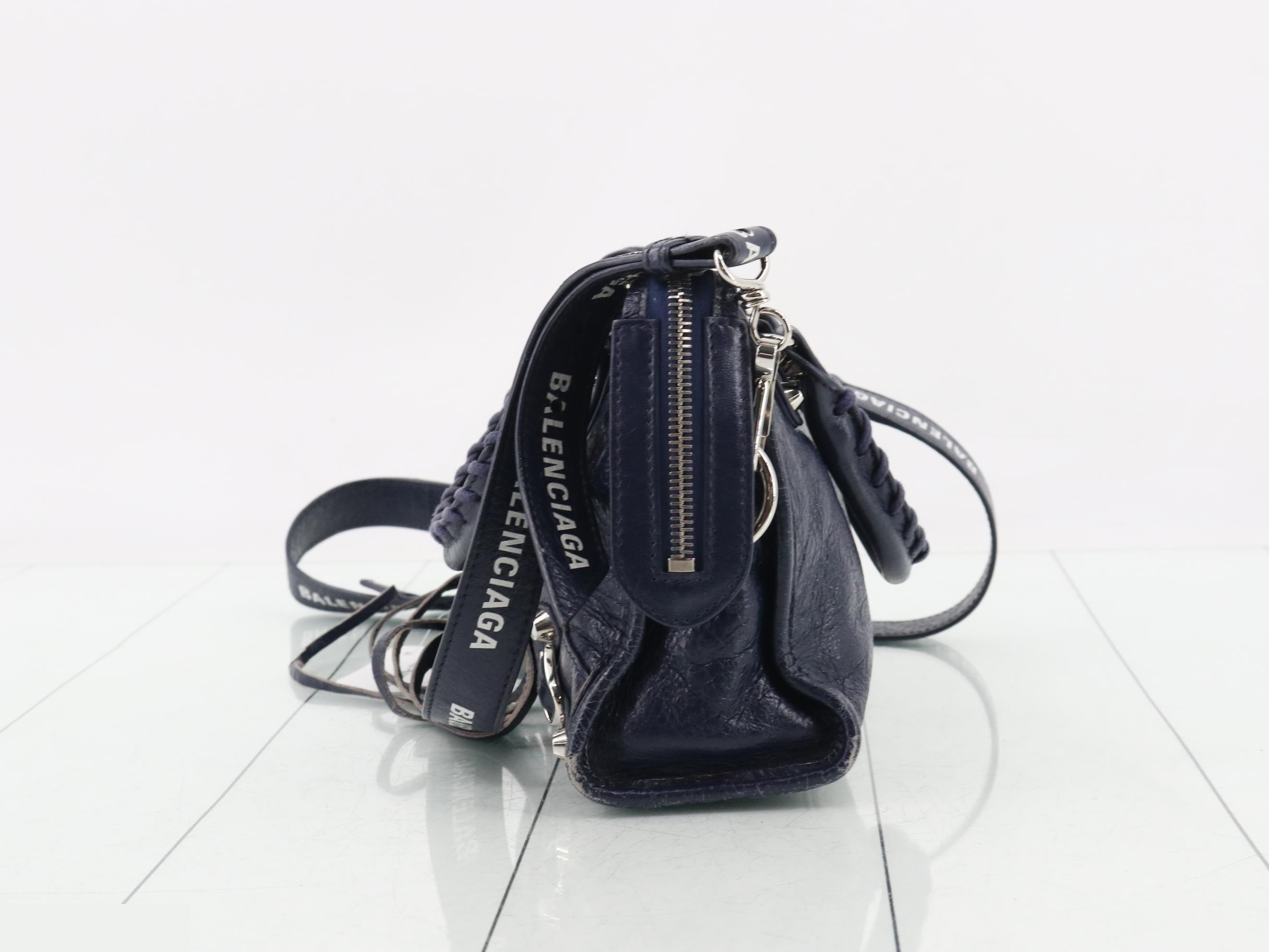 Mini City 2-Way Bag with Long Strap, Navy — view 3