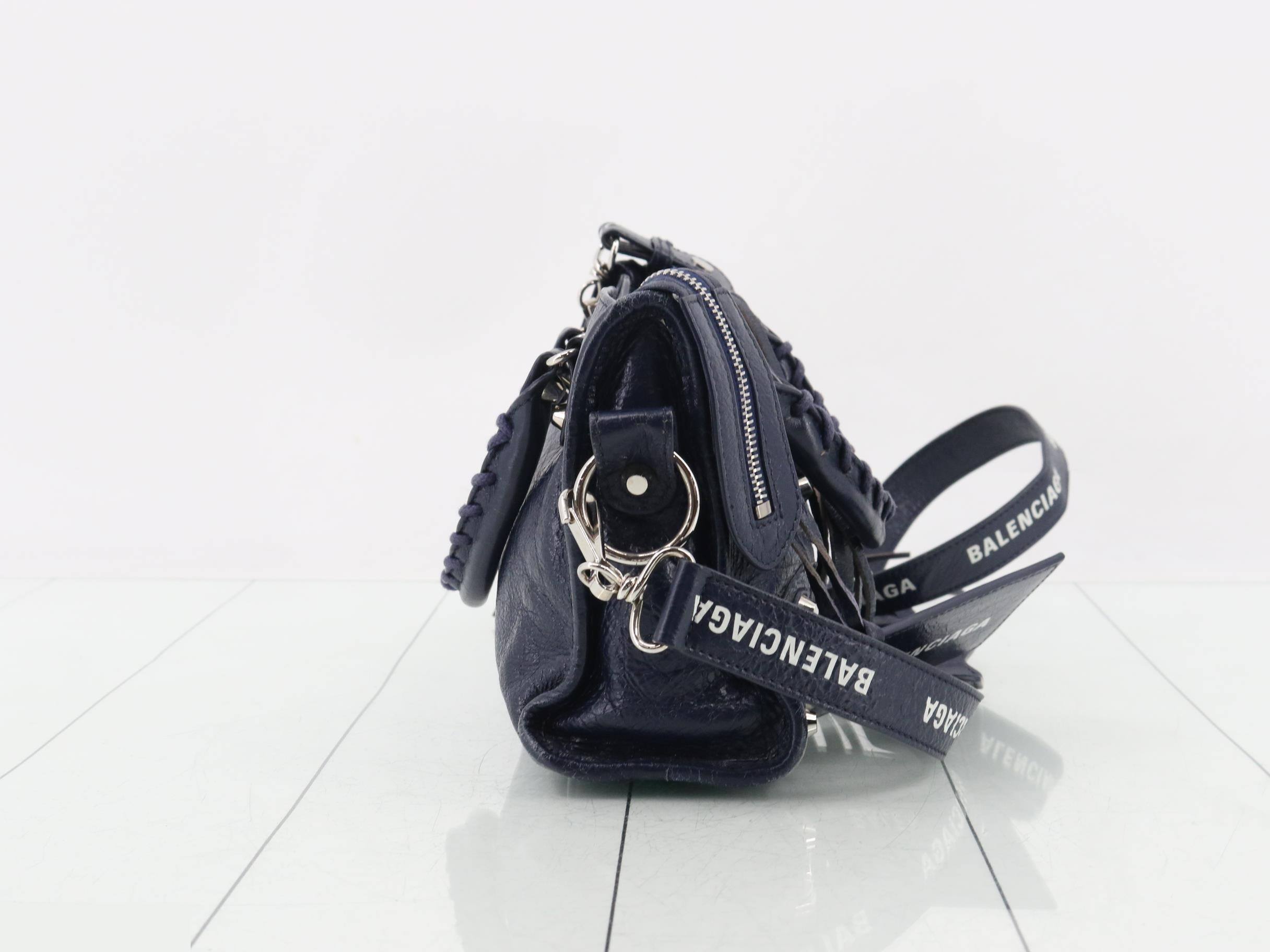 Mini City 2-Way Bag with Long Strap, Navy — view 4