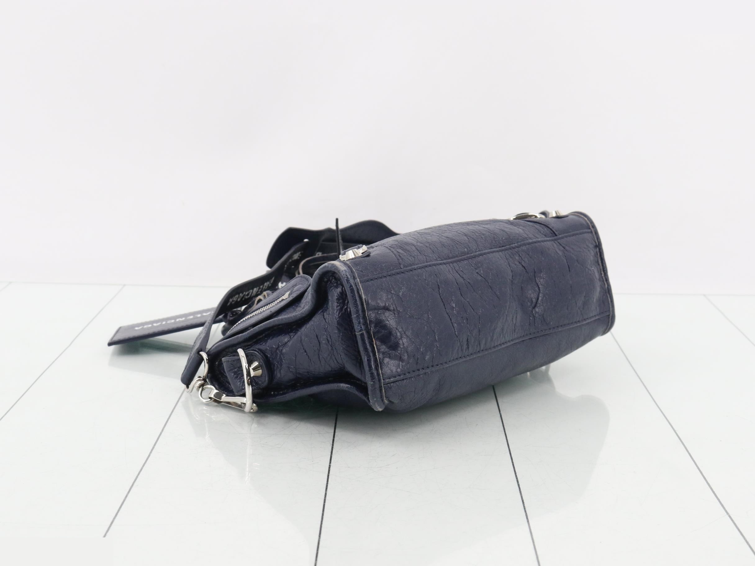 Mini City 2-Way Bag with Long Strap, Navy — view 5