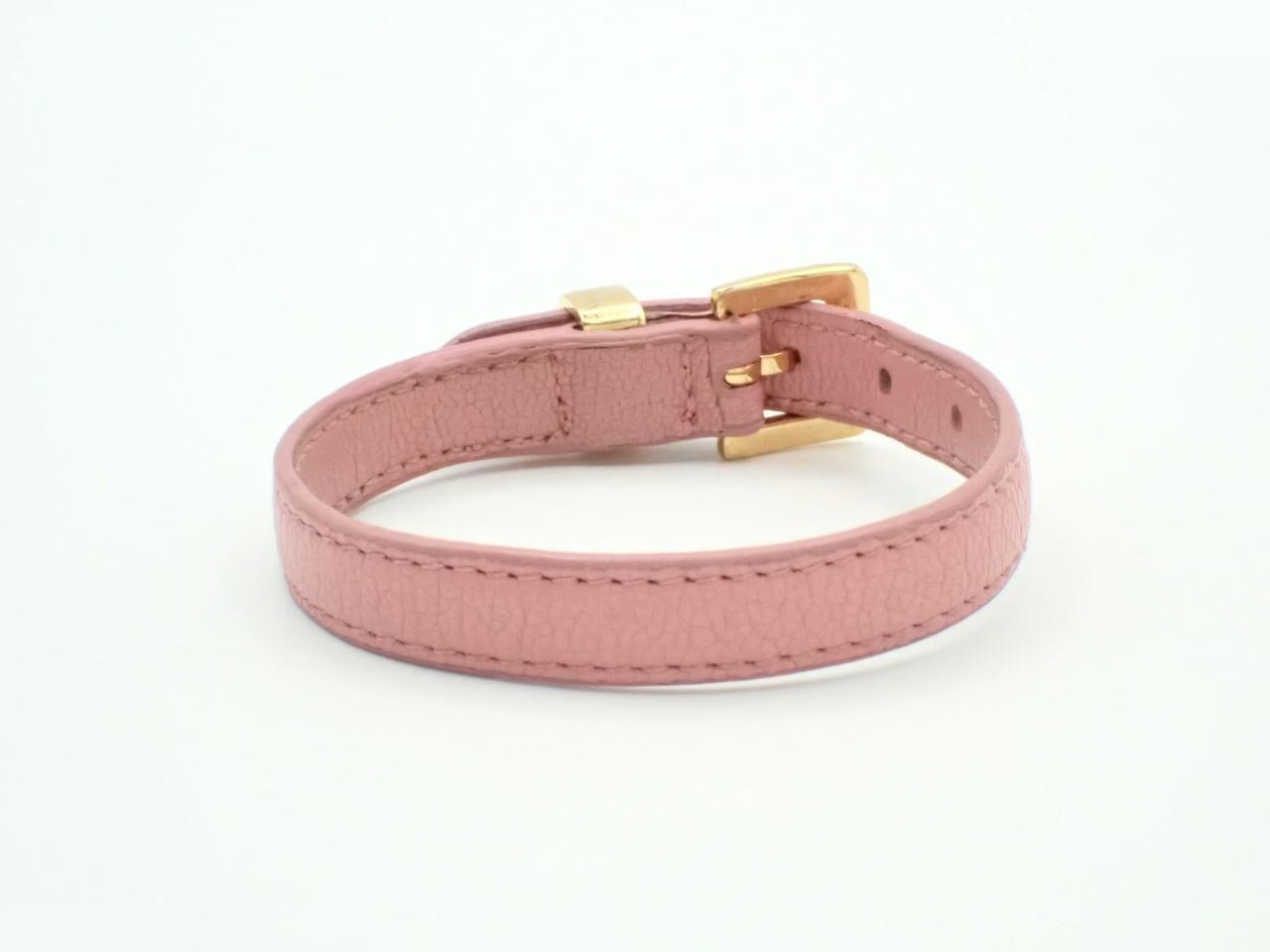 Heart-shaped leather bracelet, pink. — view 2