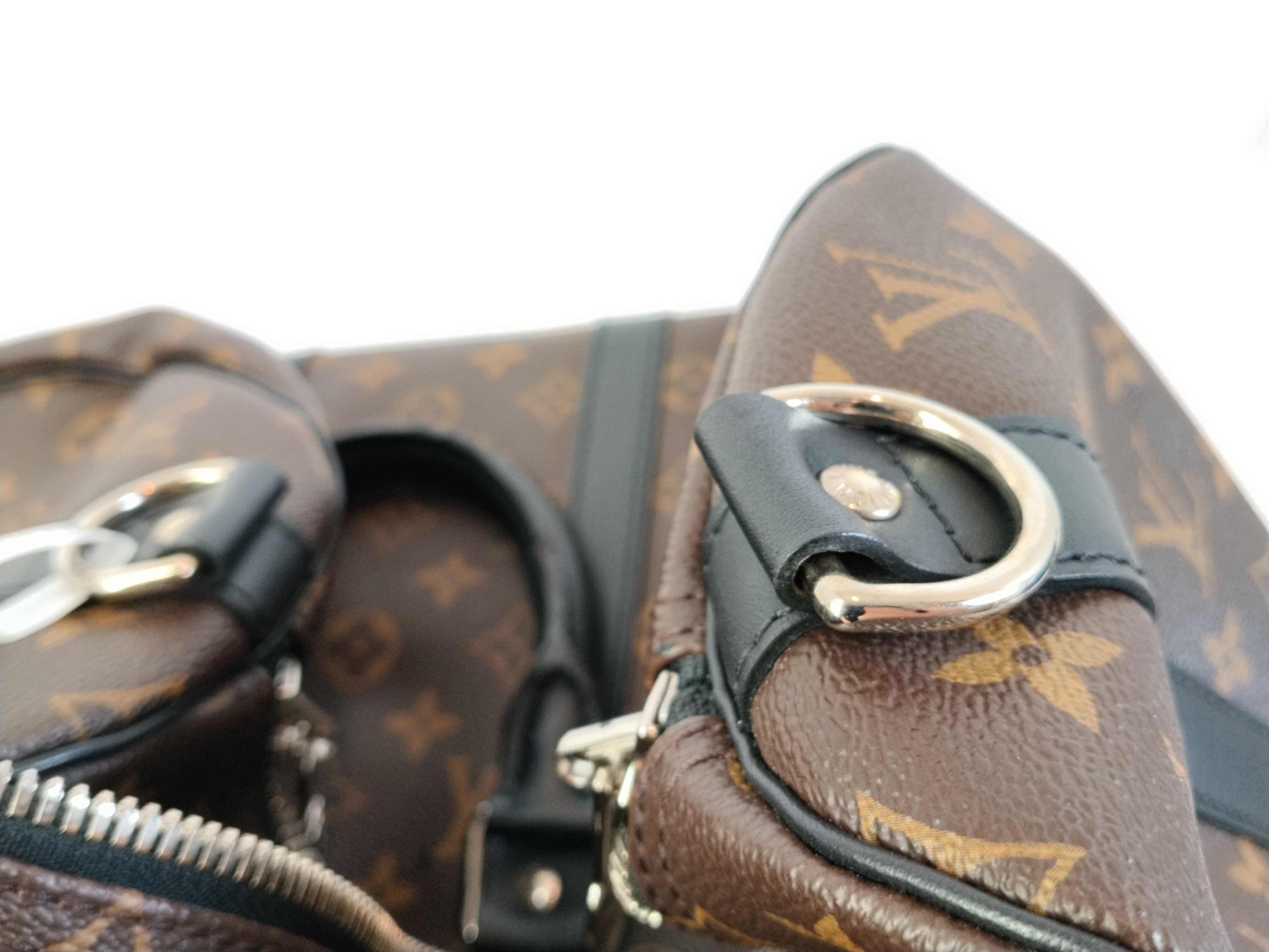 Monogram PH- Macassar Keepall Bandouliere Duffle Bag Monogram Brown Canvas Boston Bag — view 13