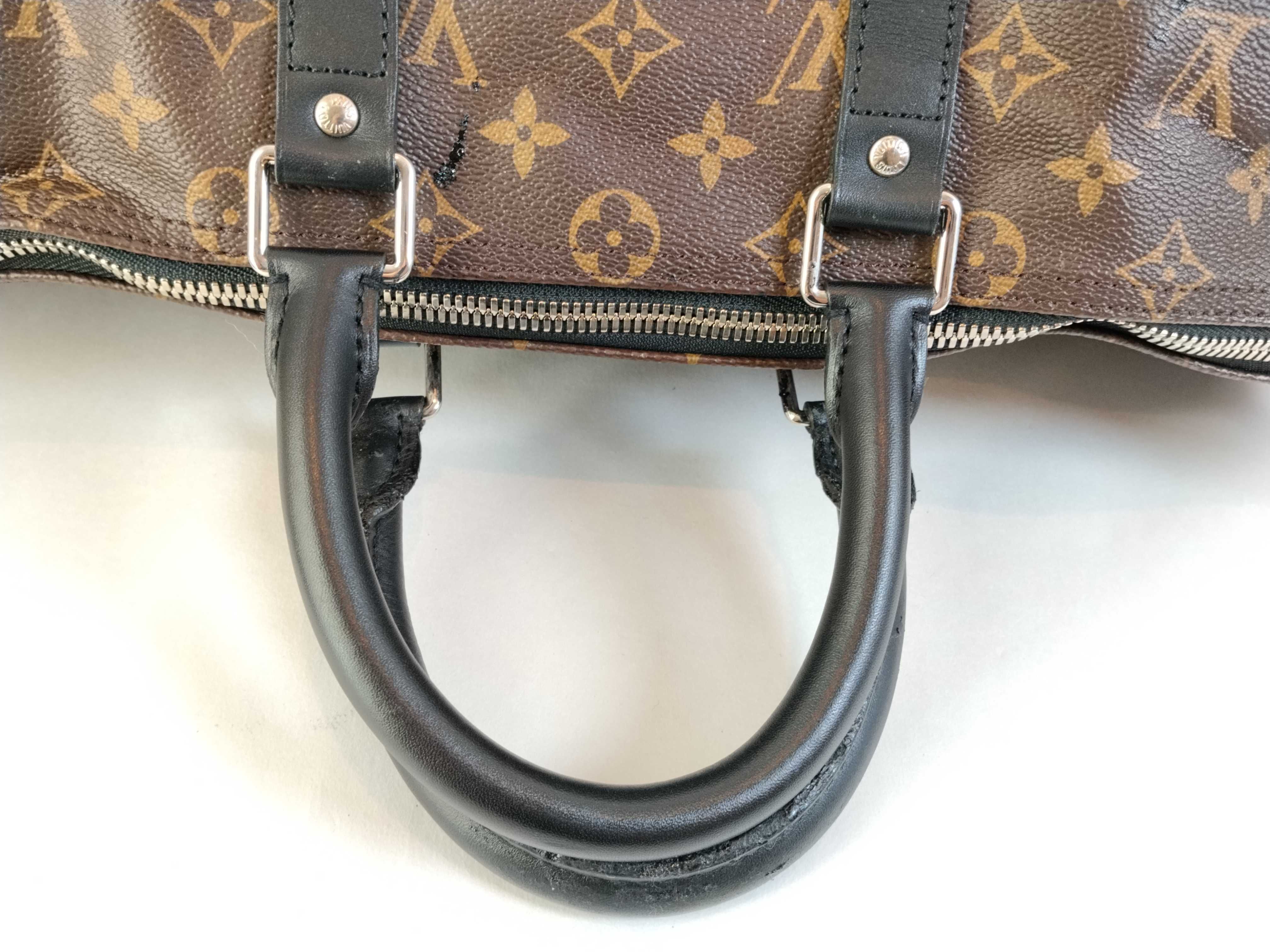 Monogram PH- Macassar Keepall Bandouliere Duffle Bag Monogram Brown Canvas Boston Bag — view 3