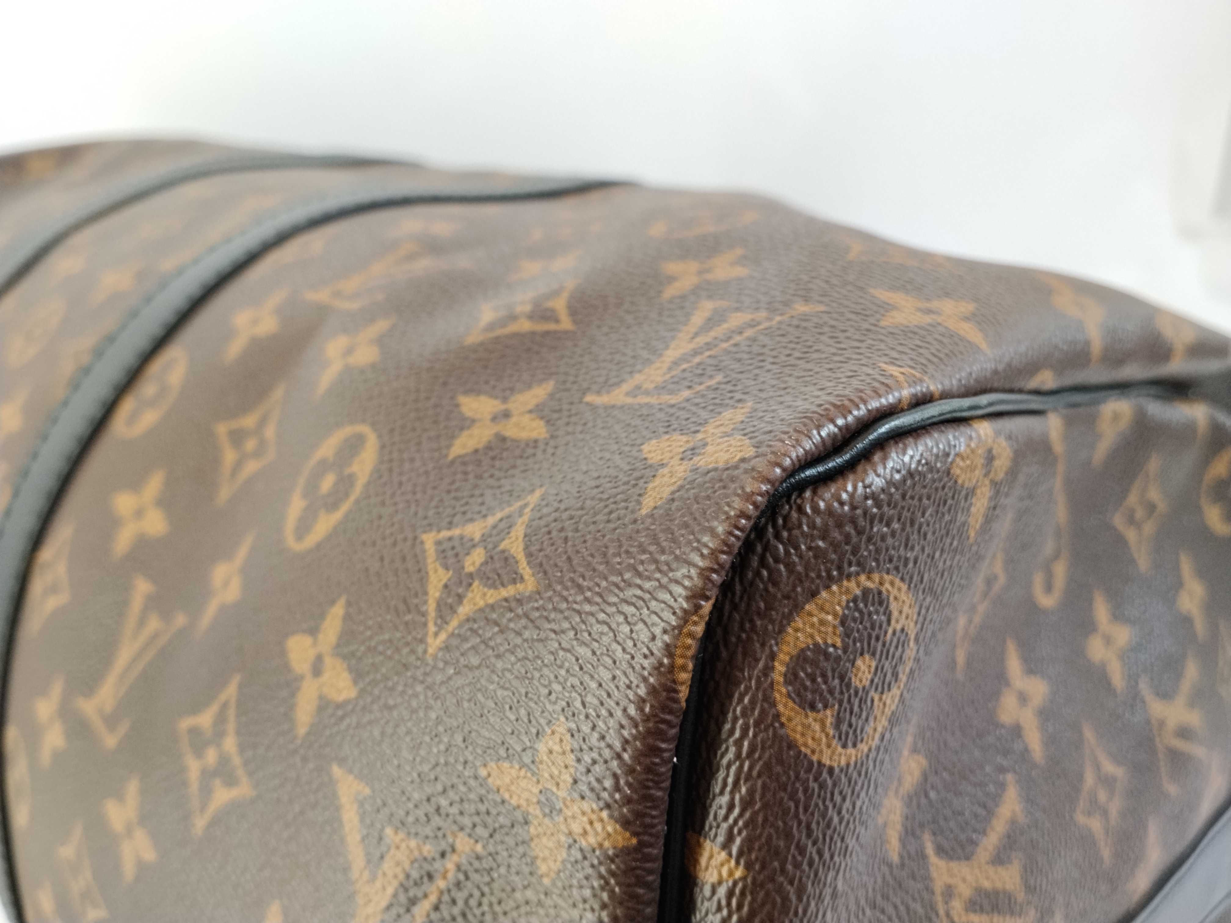 Monogram PH- Macassar Keepall Bandouliere Duffle Bag Monogram Brown Canvas Boston Bag — view 7
