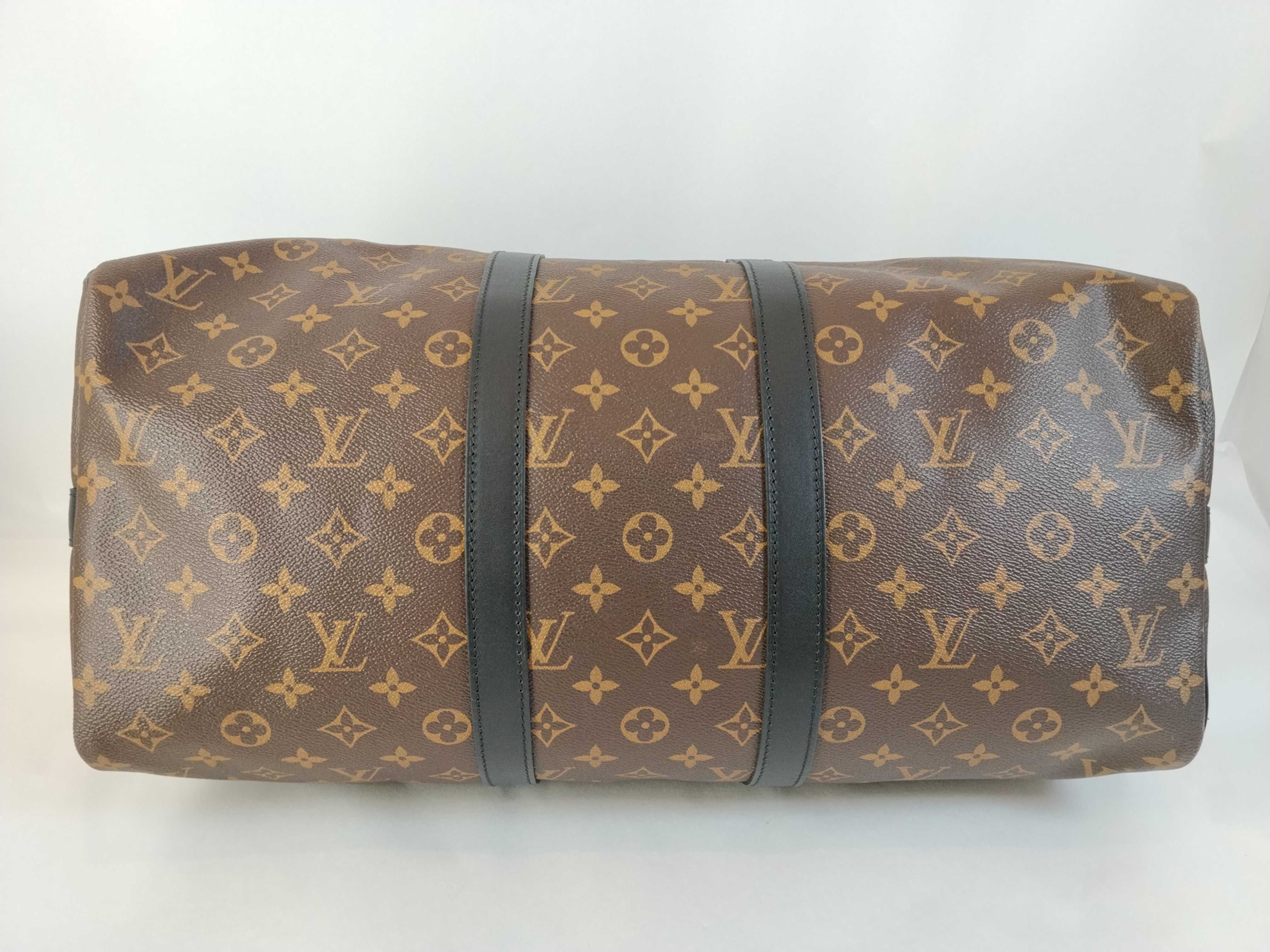 Monogram PH- Macassar Keepall Bandouliere Duffle Bag Monogram Brown Canvas Boston Bag — view 8