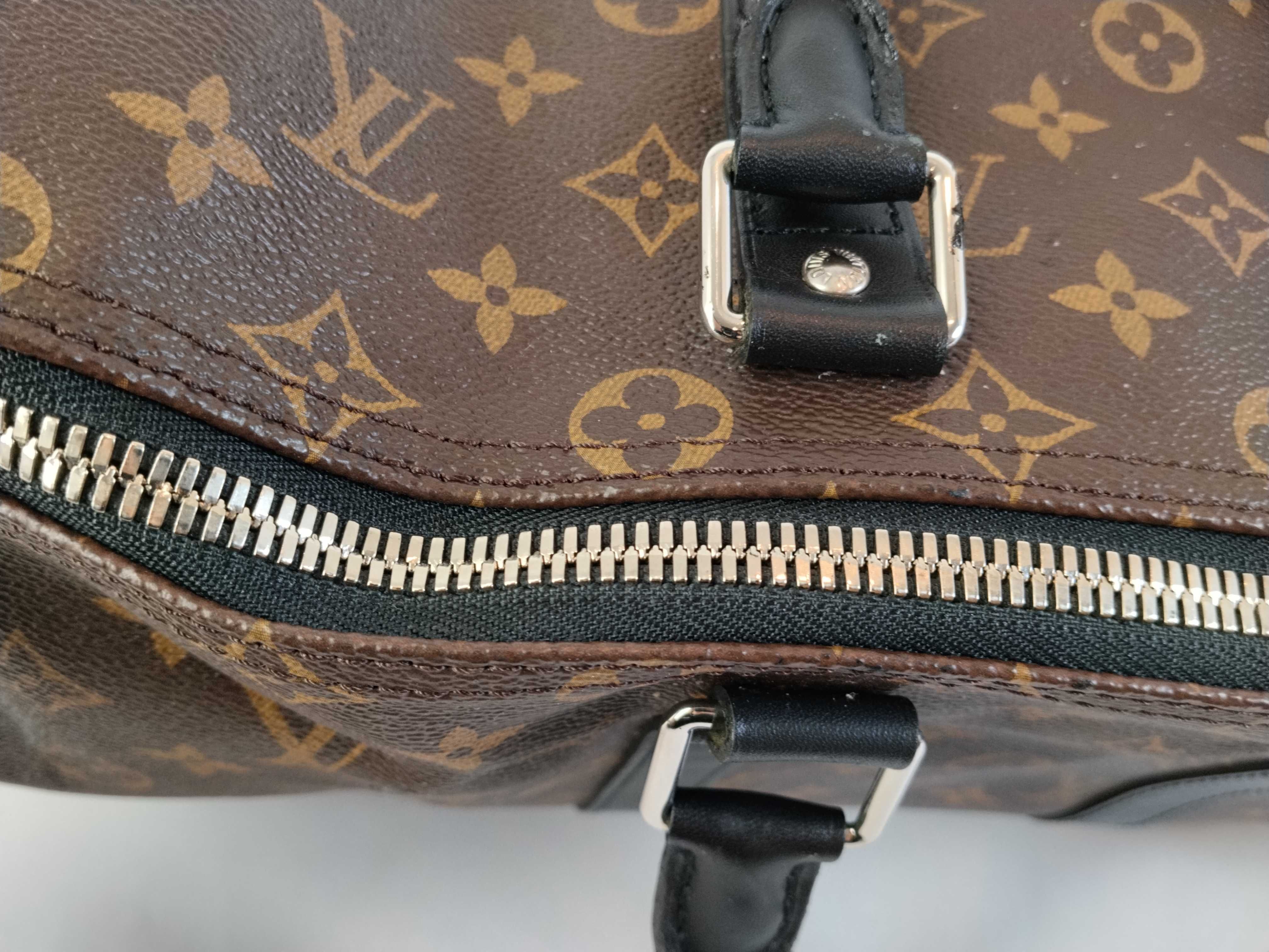 Monogram PH- Macassar Keepall Bandouliere Duffle Bag Monogram Brown Canvas Boston Bag — view 9
