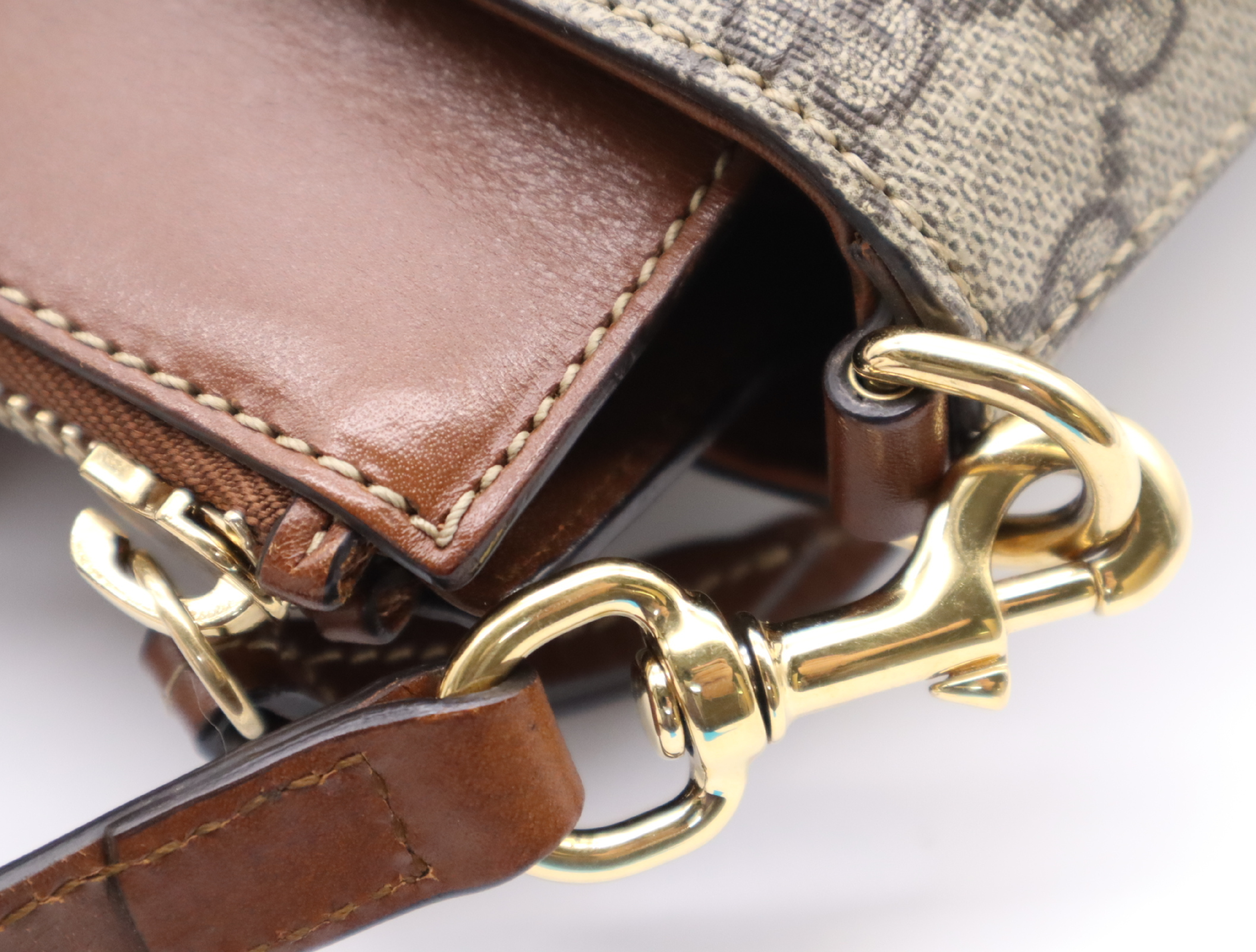 409534 Canvas x Leather GG Supreme Handbag, Brown, Gold Hardware, with Shoulder Strap — view 11