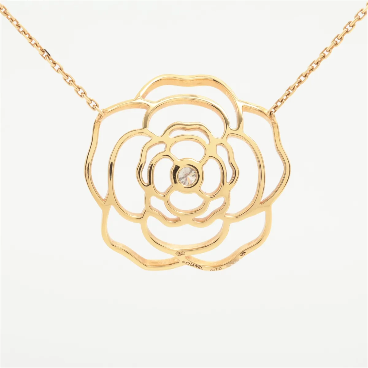 Camellia Diamond Necklace 750 (Yellow Gold) 9.8g Z34328 — view 2