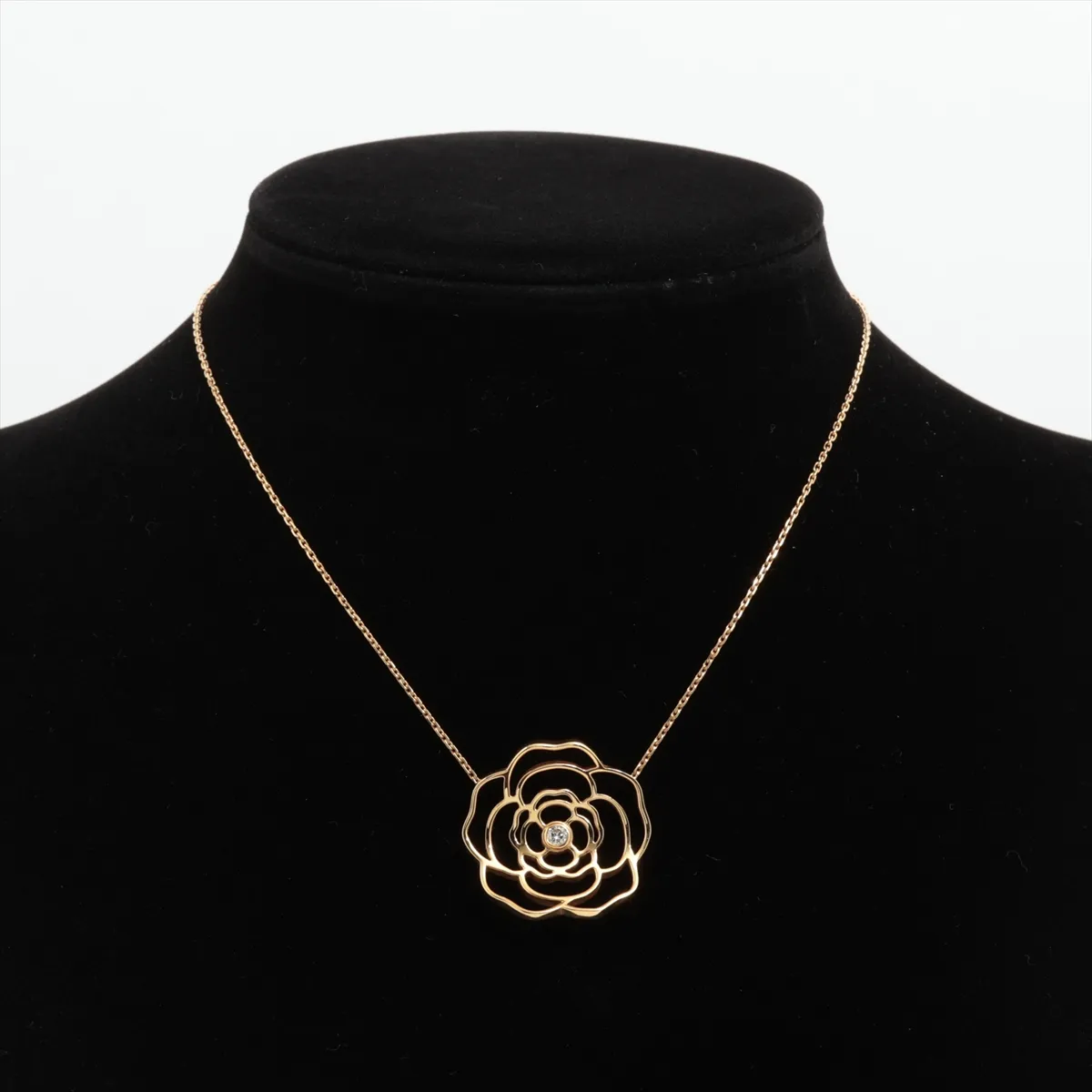 Camellia Diamond Necklace 750 (Yellow Gold) 9.8g Z34328 — view 5
