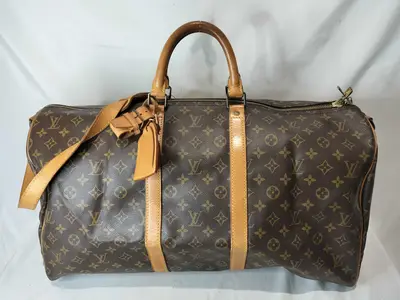 Monogram Keepall 55 Bandoulière Boston Bag with Padlock
