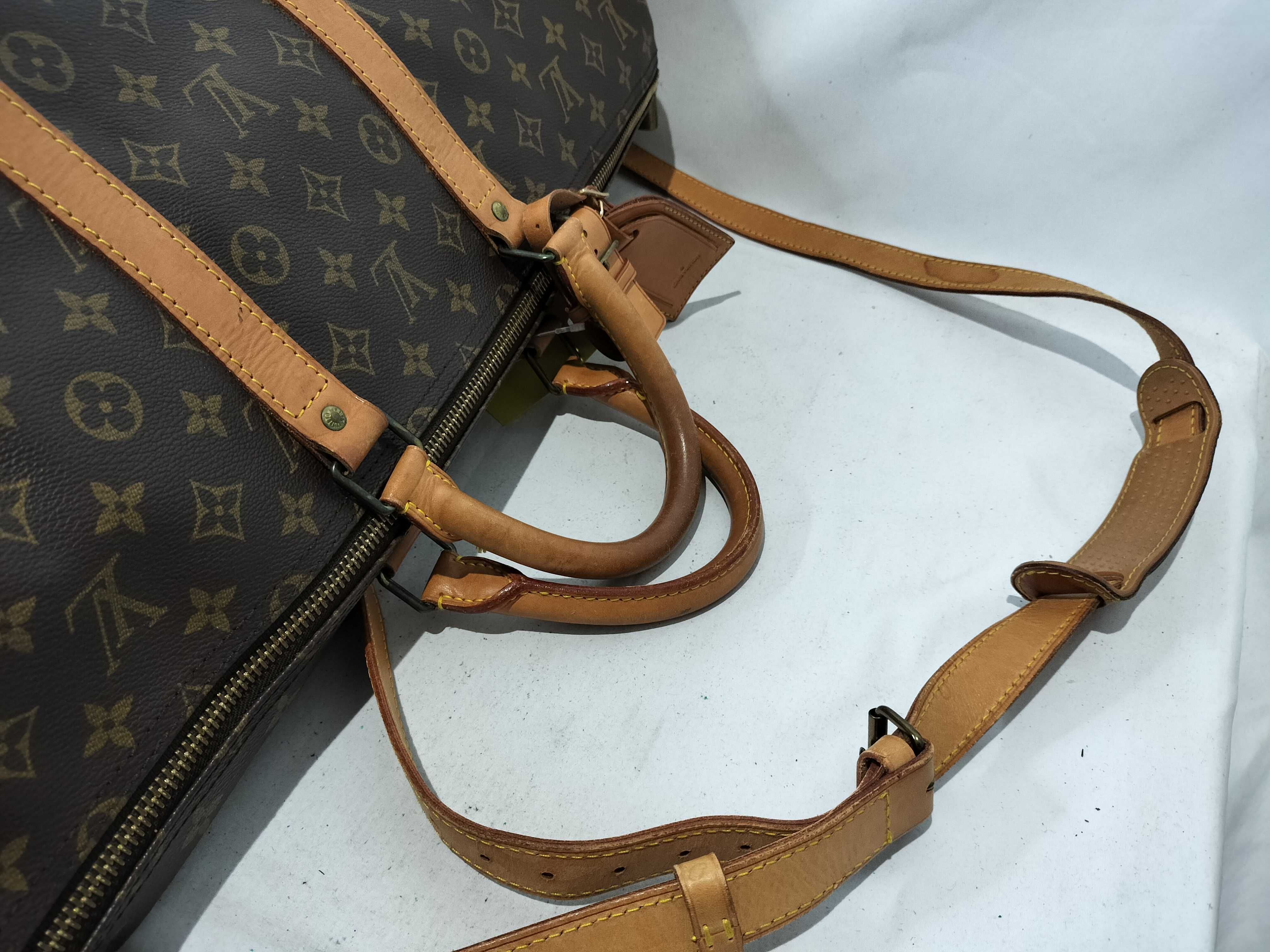 Monogram Keepall 55 Bandoulière Boston Bag with Padlock — view 3