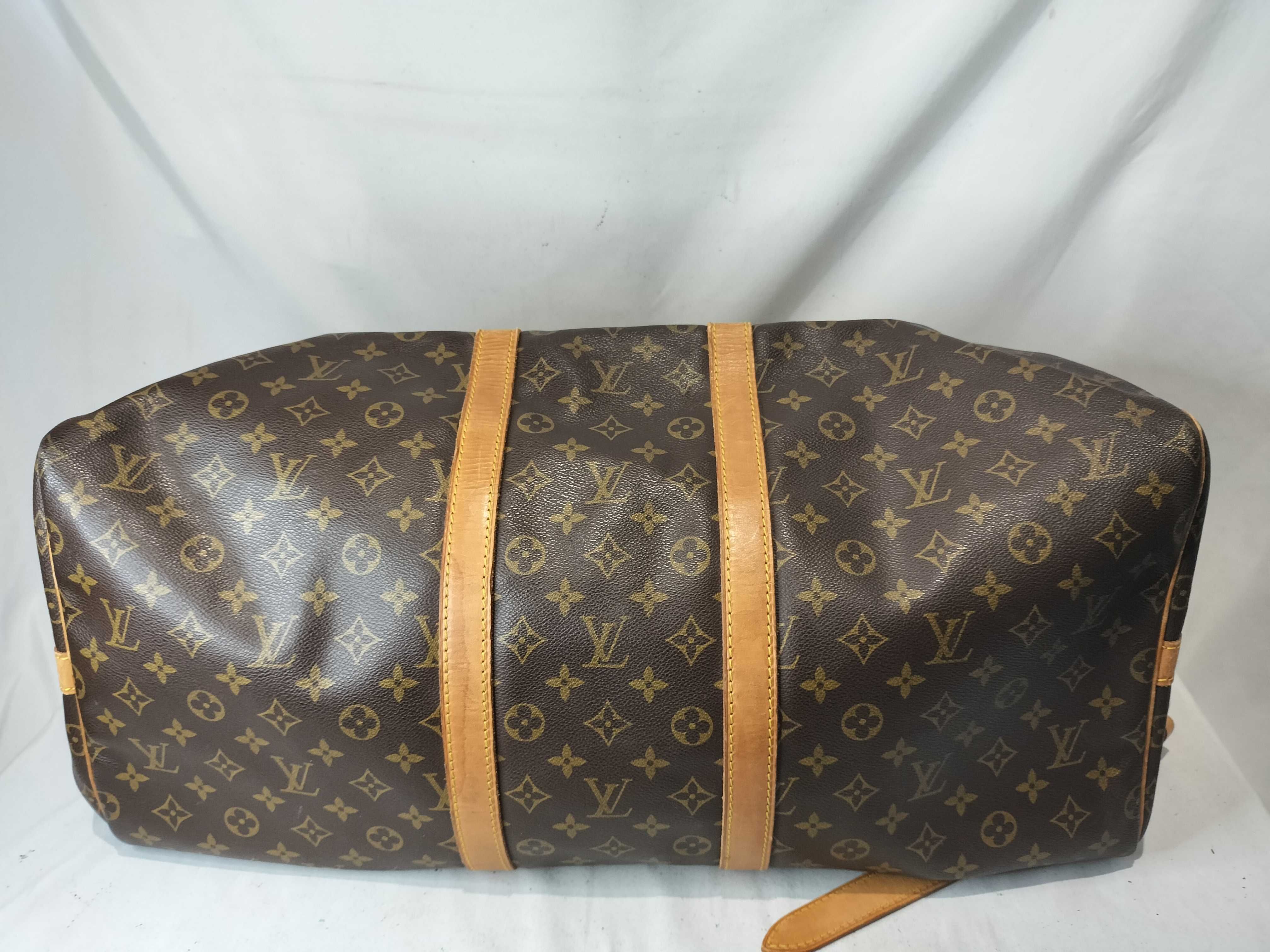 Monogram Keepall 55 Bandoulière Boston Bag with Padlock — view 7