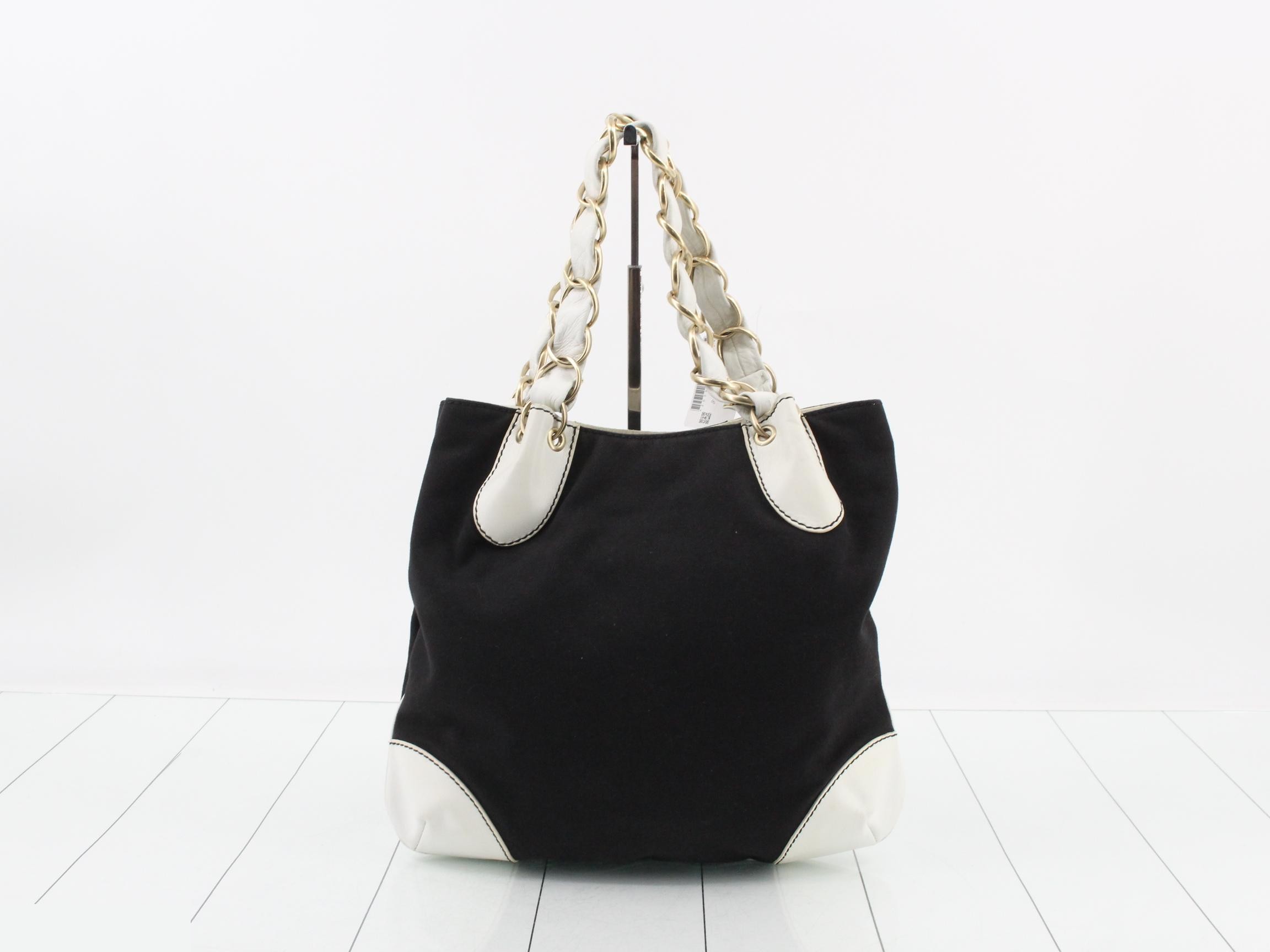 Canvas shoulder bag with chain strap, item number 8. — view 2