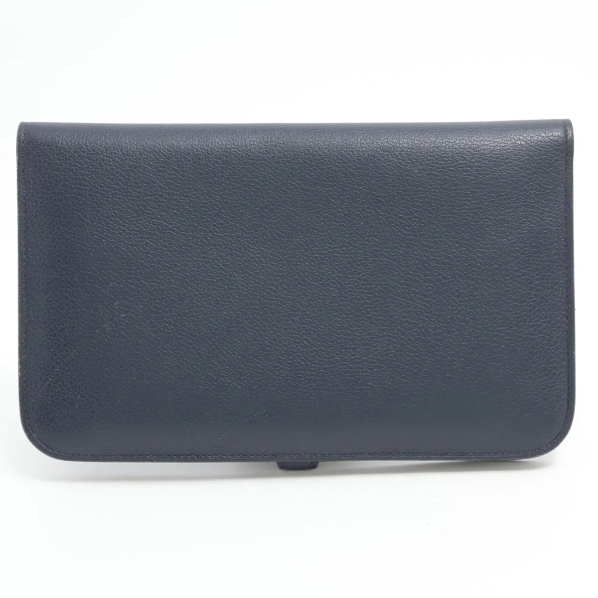 Dogon GM Taurillon Clemence Long Wallet, Navy, Silver Hardware, W: 2024 — view 2