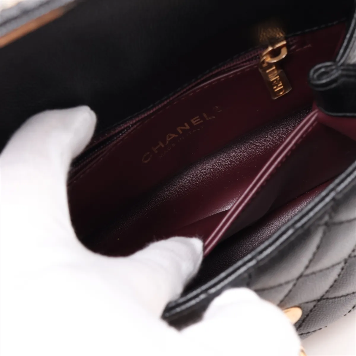 [Individually packaged] Chanel Coco Handle 19 XXS Caviar Skin 2-Way Handbag, Black with Gold Hardware, T7NC69HJ, Random Plate AS2215 — view 9