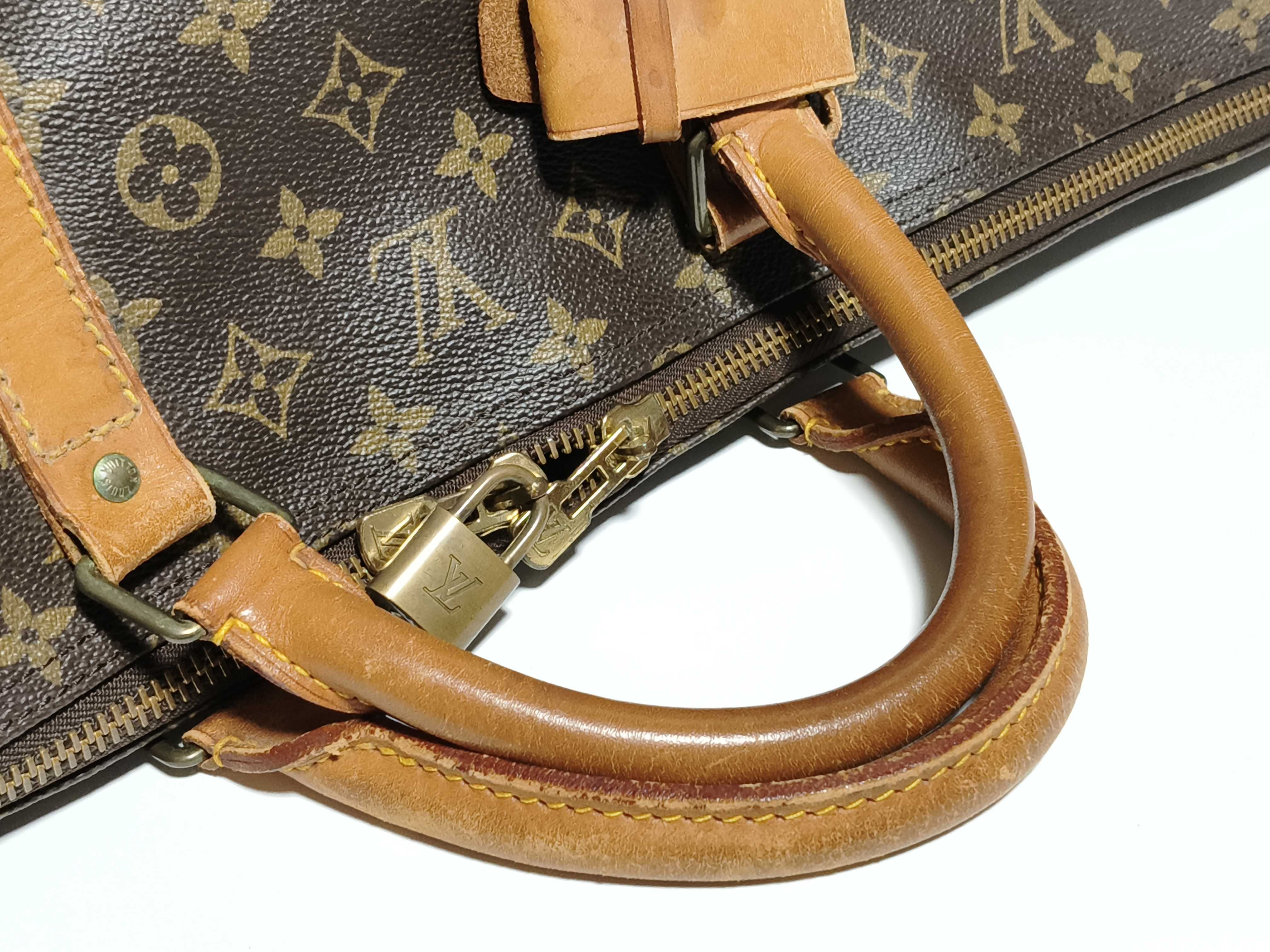 Monogram Keepall 60 M41422 MI881 Brown Boston Bag — view 3