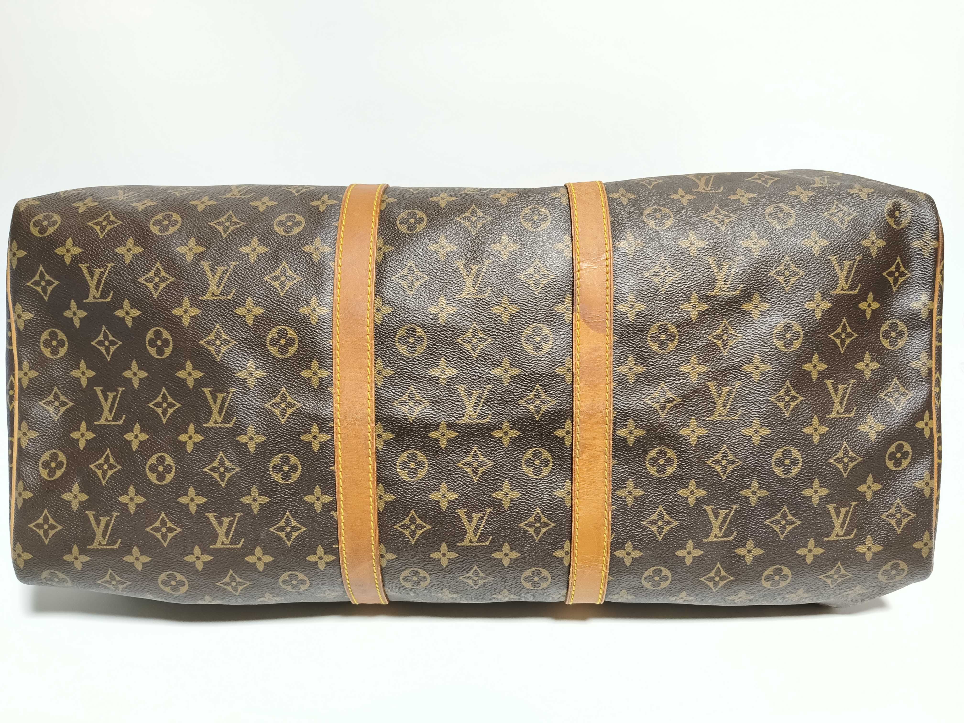Monogram Keepall 60 M41422 MI881 Brown Boston Bag — view 8