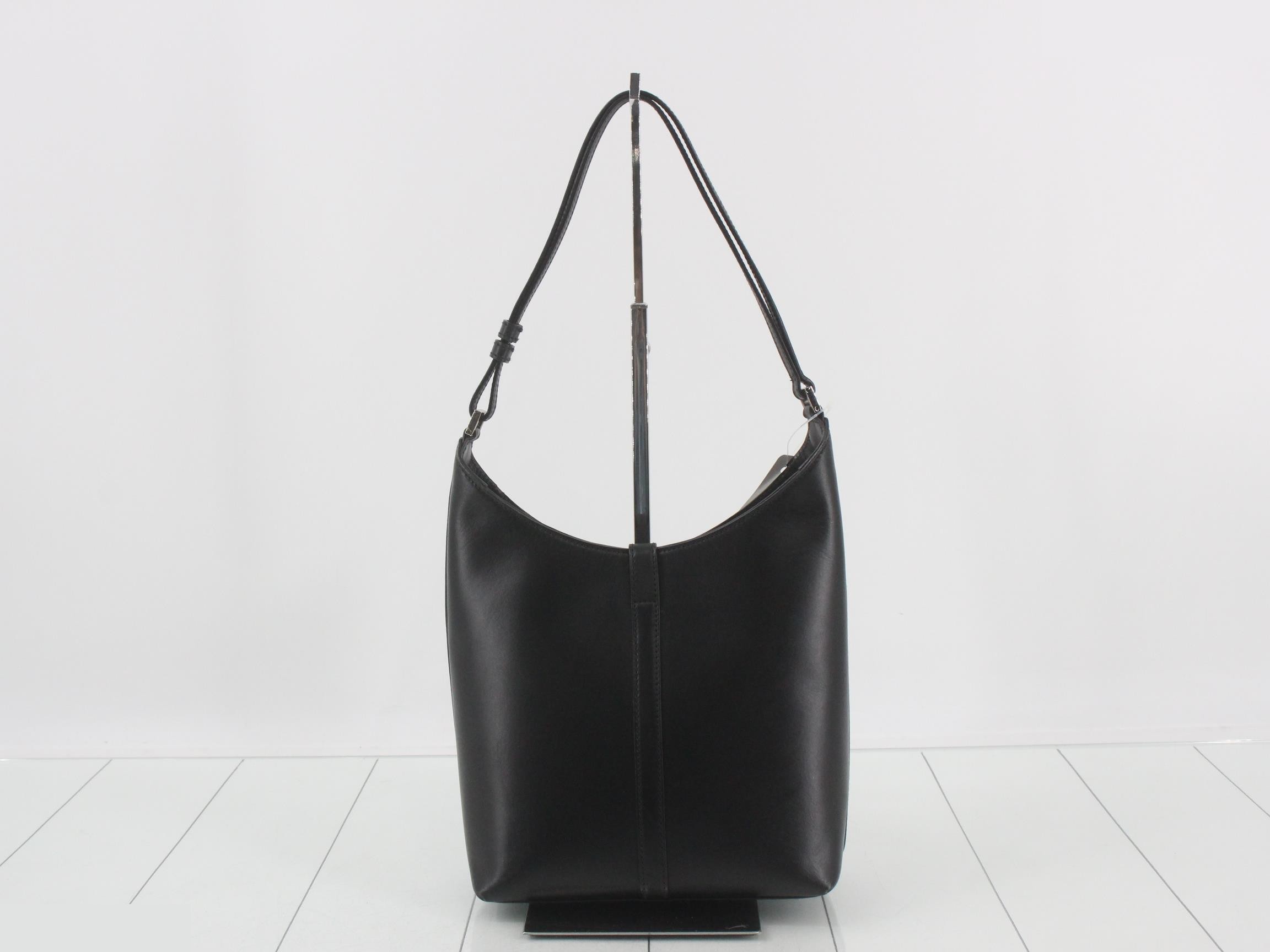 Jackie All-Leather Shoulder Bag, Black — view 2