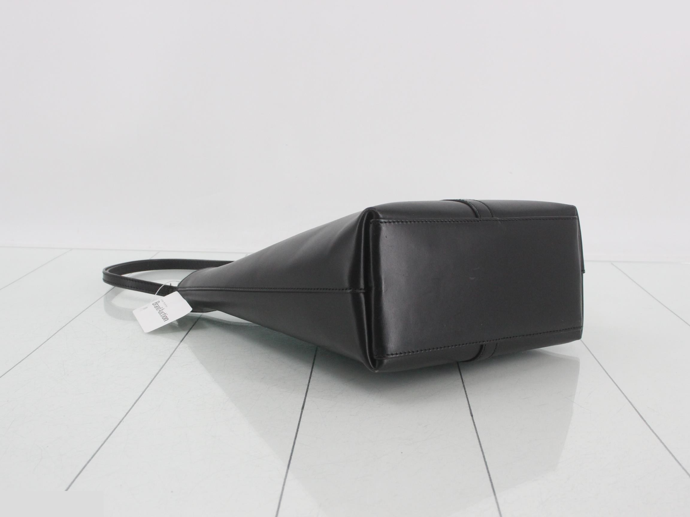 Jackie All-Leather Shoulder Bag, Black — view 5