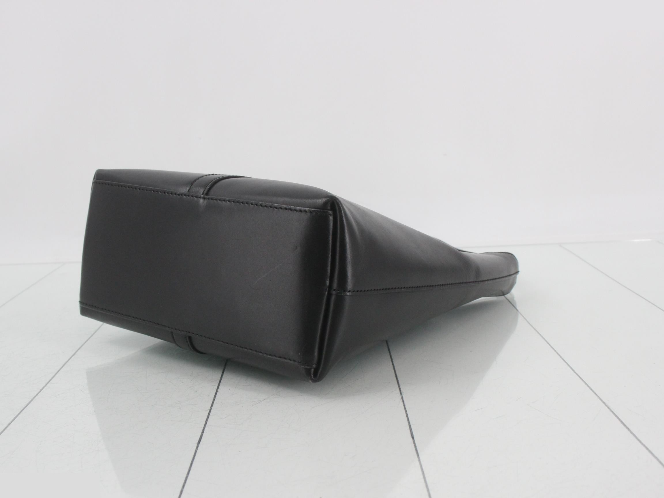Jackie All-Leather Shoulder Bag, Black — view 6