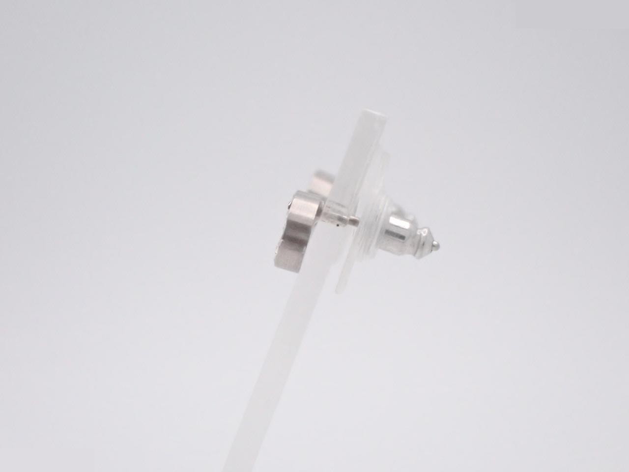 earrings, model 09P, Coco Mark design, rhinestones, silver, 0.8cm wide. — view 3