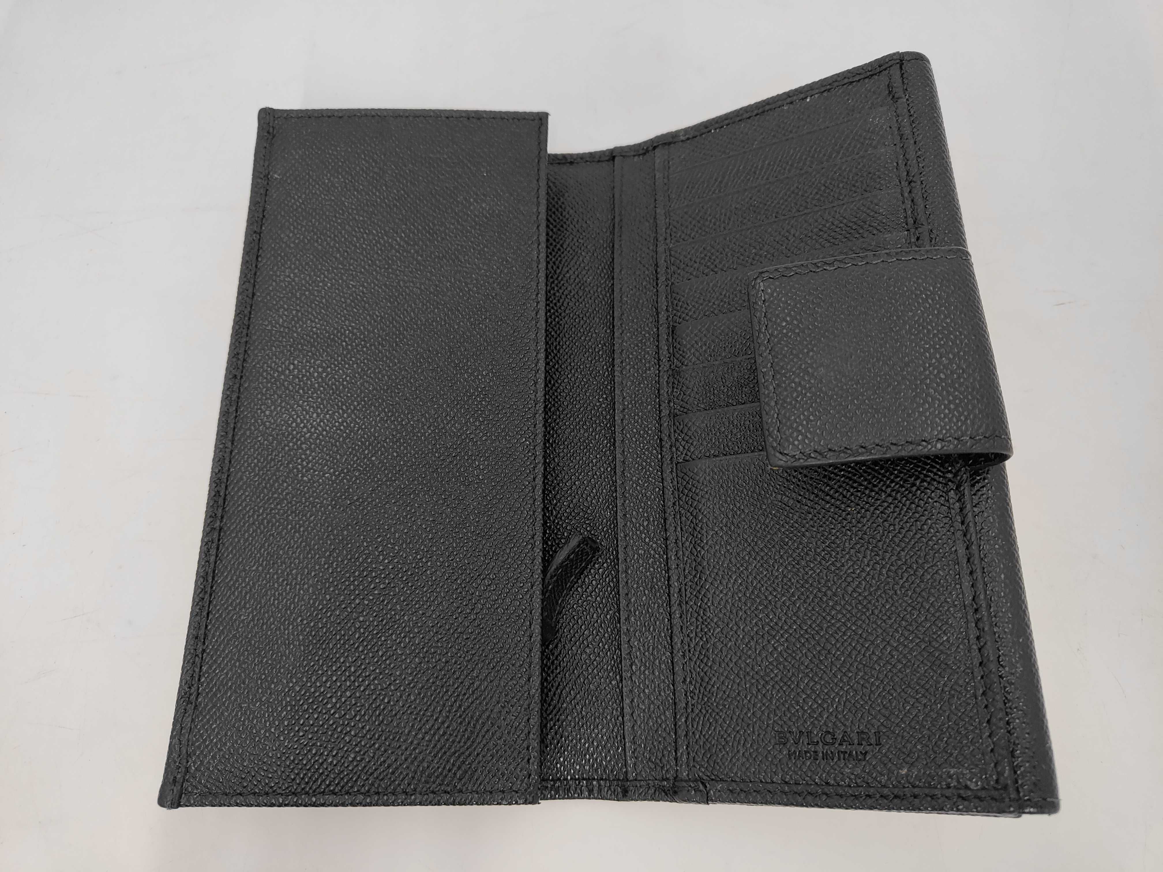 Bulgari Long Wallet Leather Black Wallet — view 8