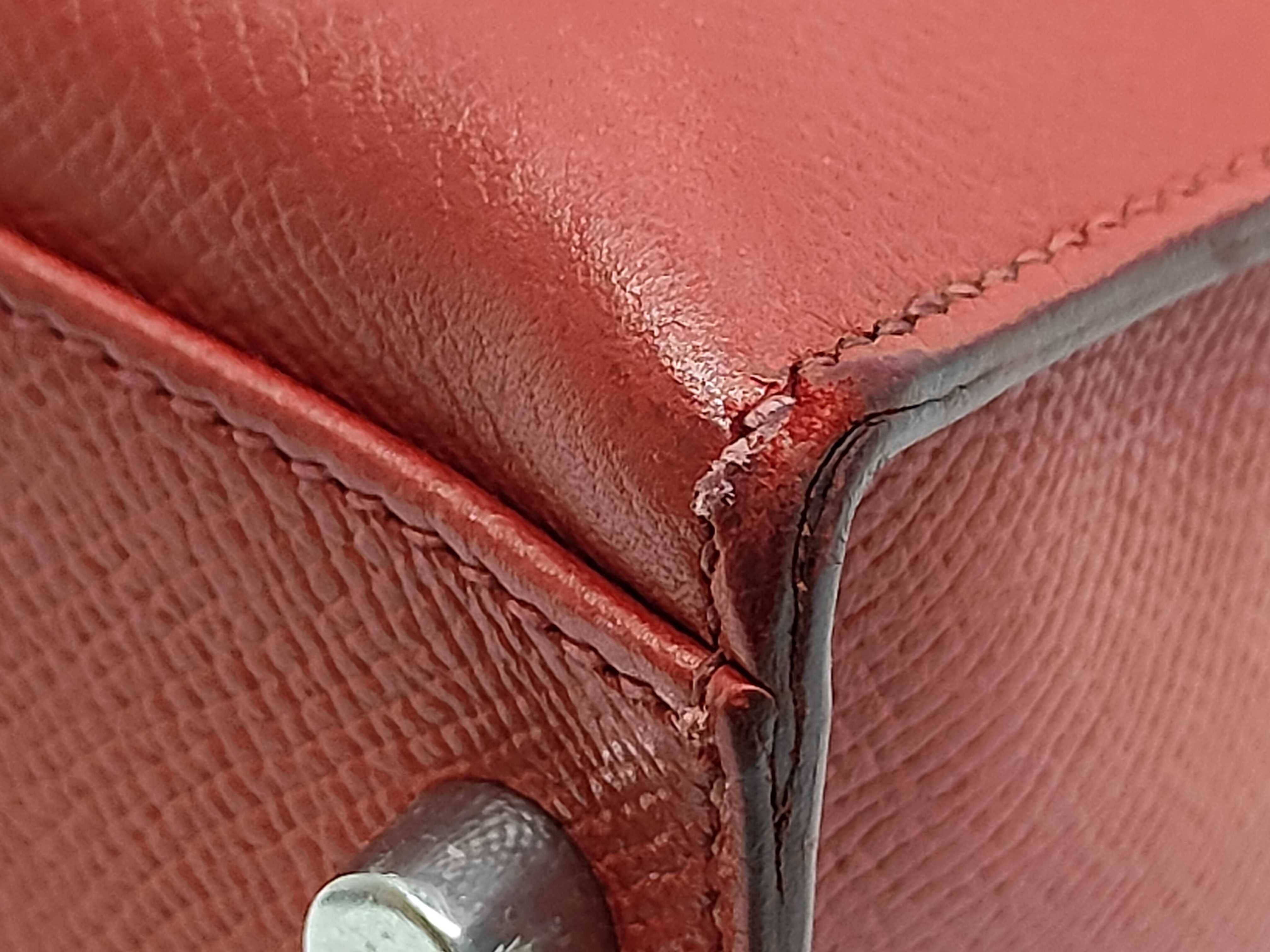Kelly 32 Epsom Red Silver K Tote Bag — view 4