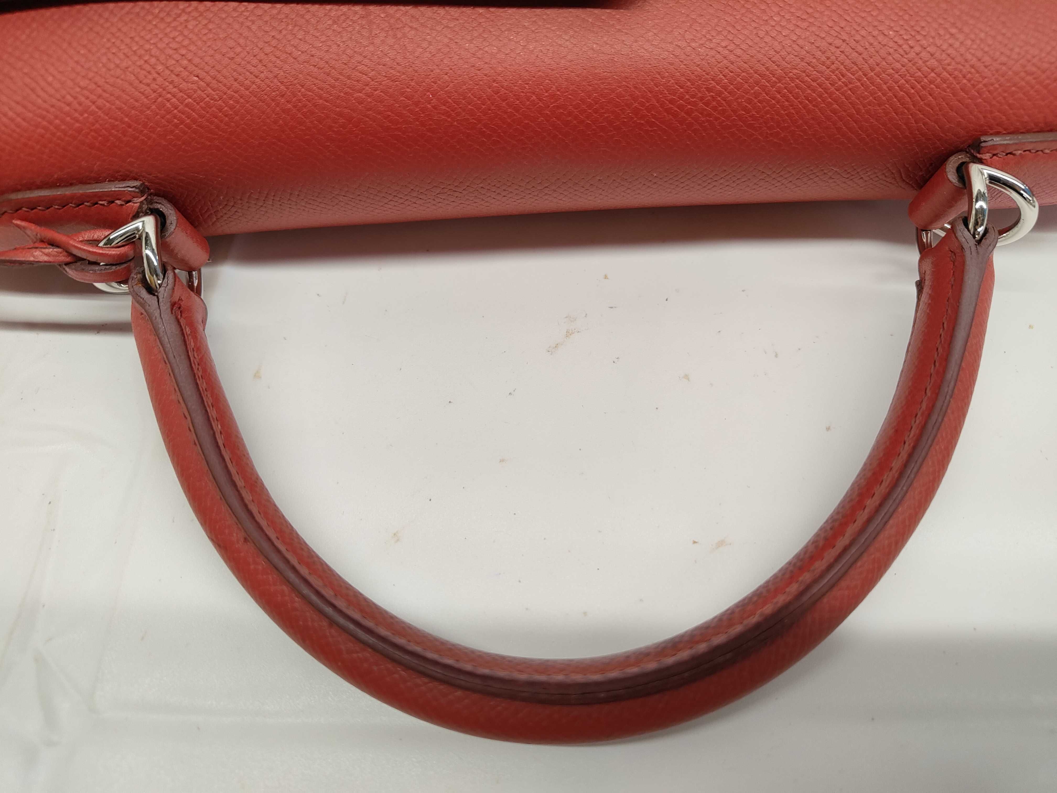 Kelly 32 Epsom Red Silver K Tote Bag — view 5