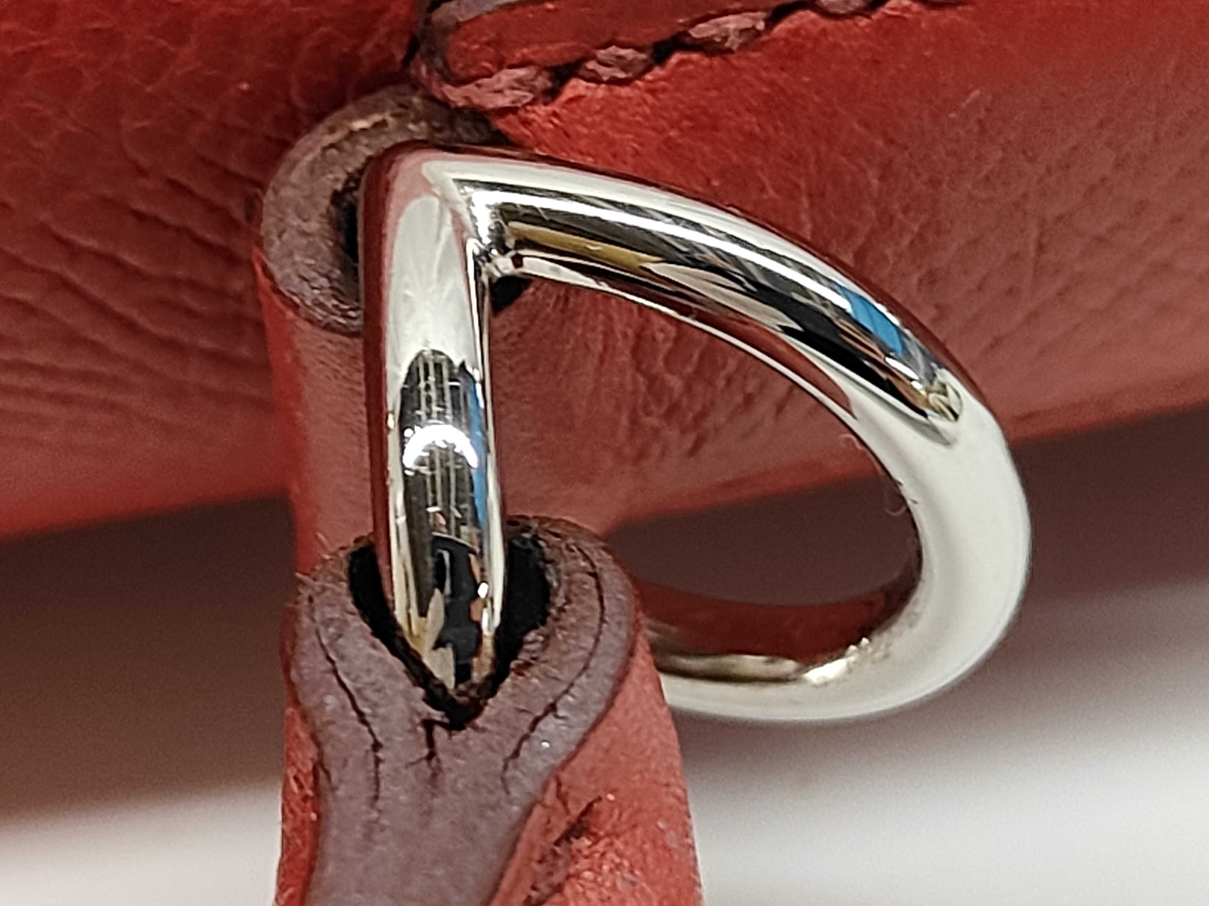 Kelly 32 Epsom Red Silver K Tote Bag — view 7