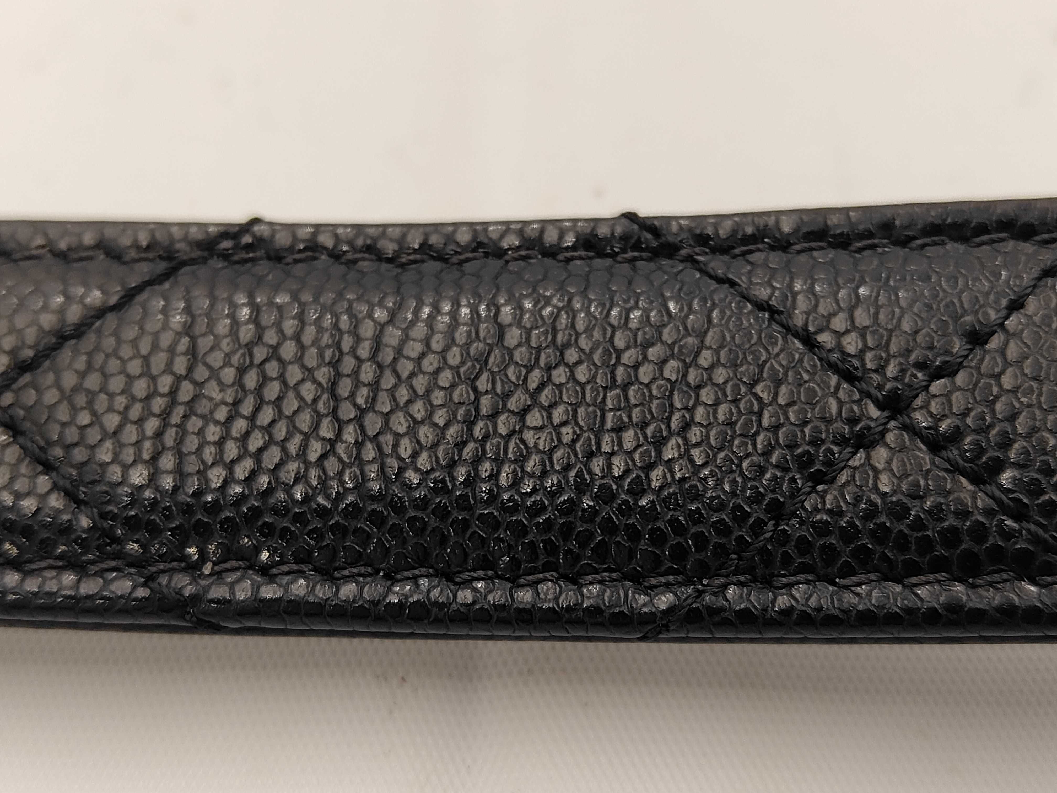 Matelassé Chain Shoulder Bag, Caviar Leather, Black — view 4