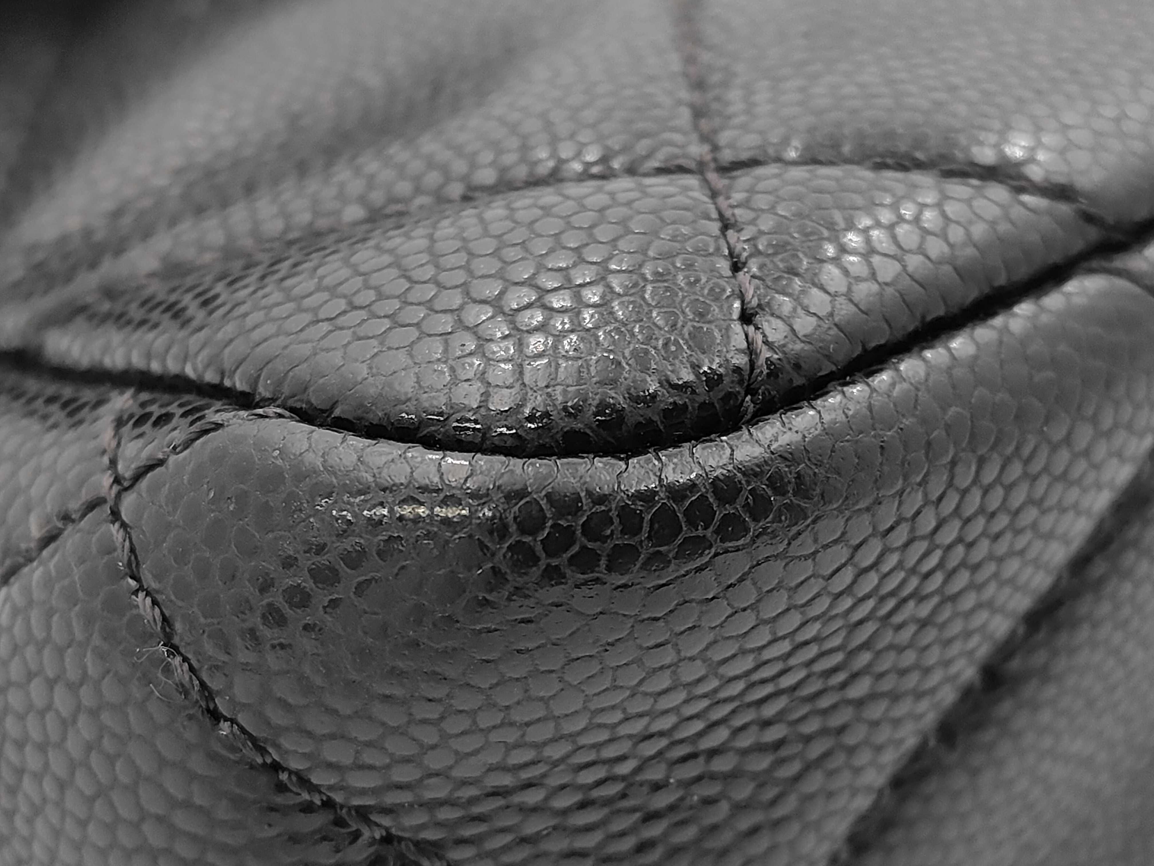 Matelassé Chain Shoulder Bag, Caviar Leather, Black — view 6