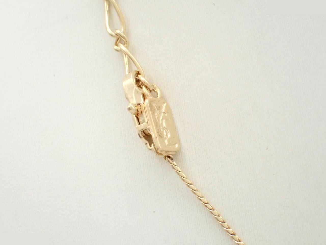 necklace, gold, rhinestones, chain approximately 42cm. — view 2