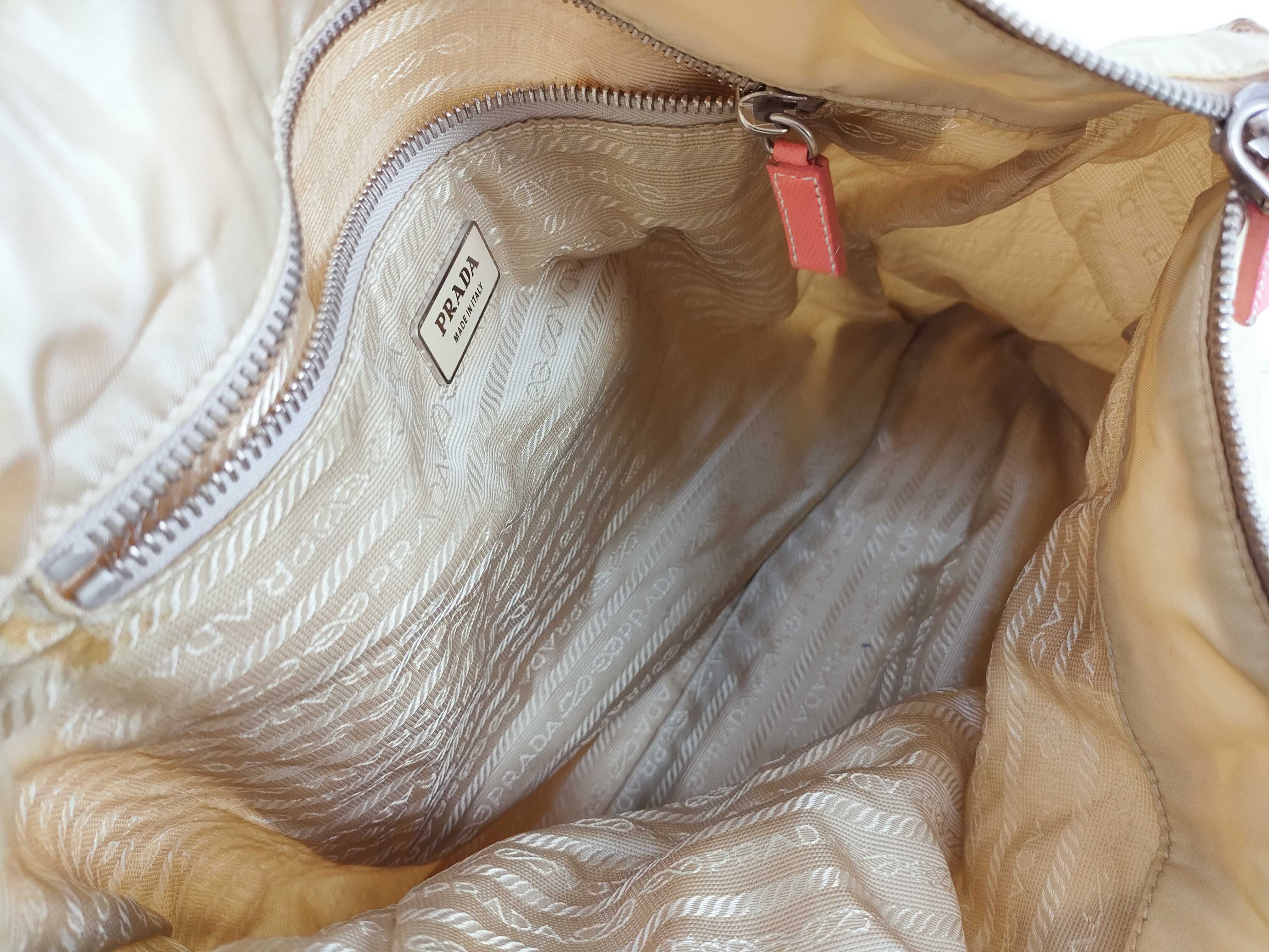 Nylon Tote Bag, Beige x Pink — view 11