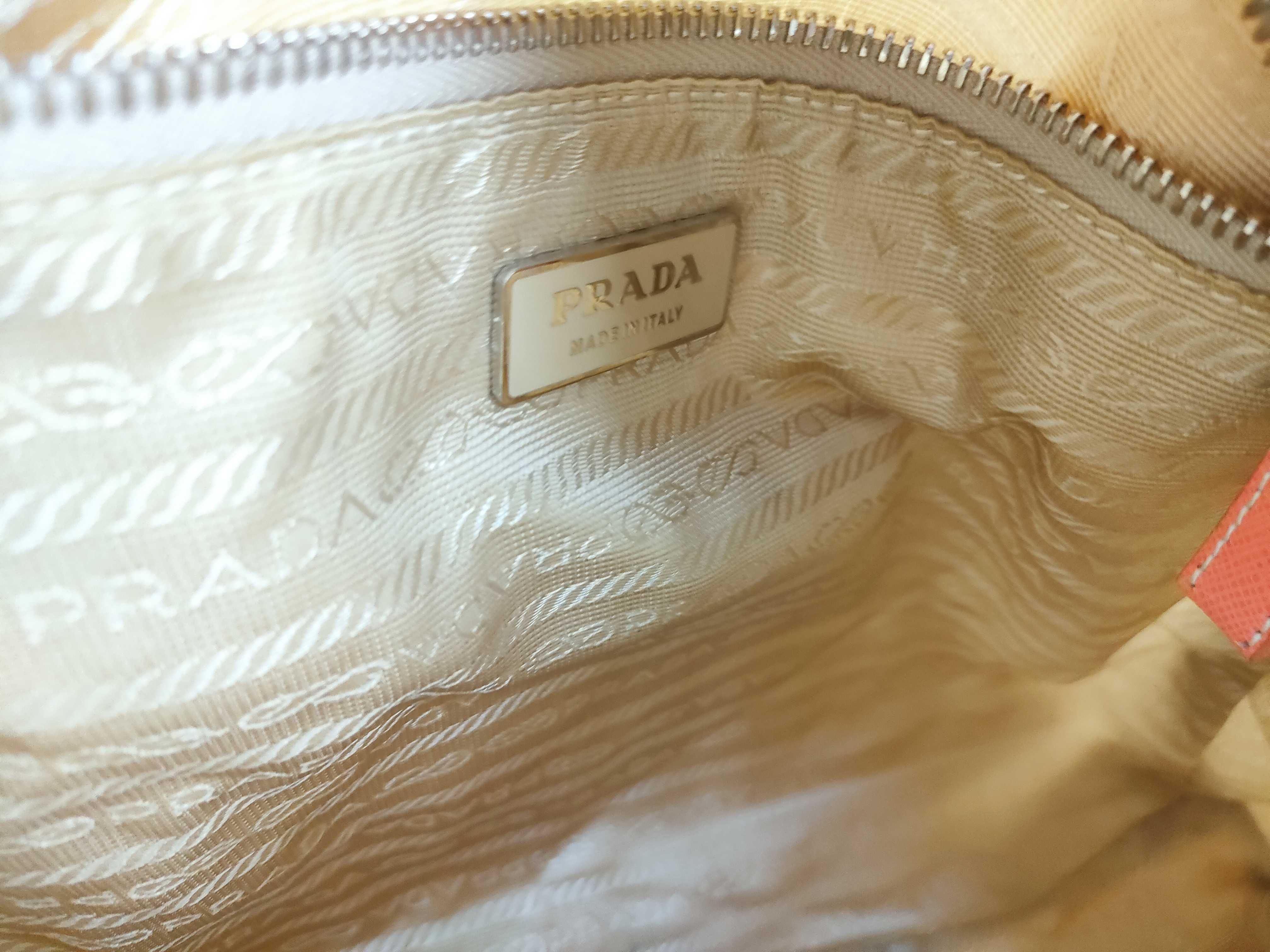 Nylon Tote Bag, Beige x Pink — view 12