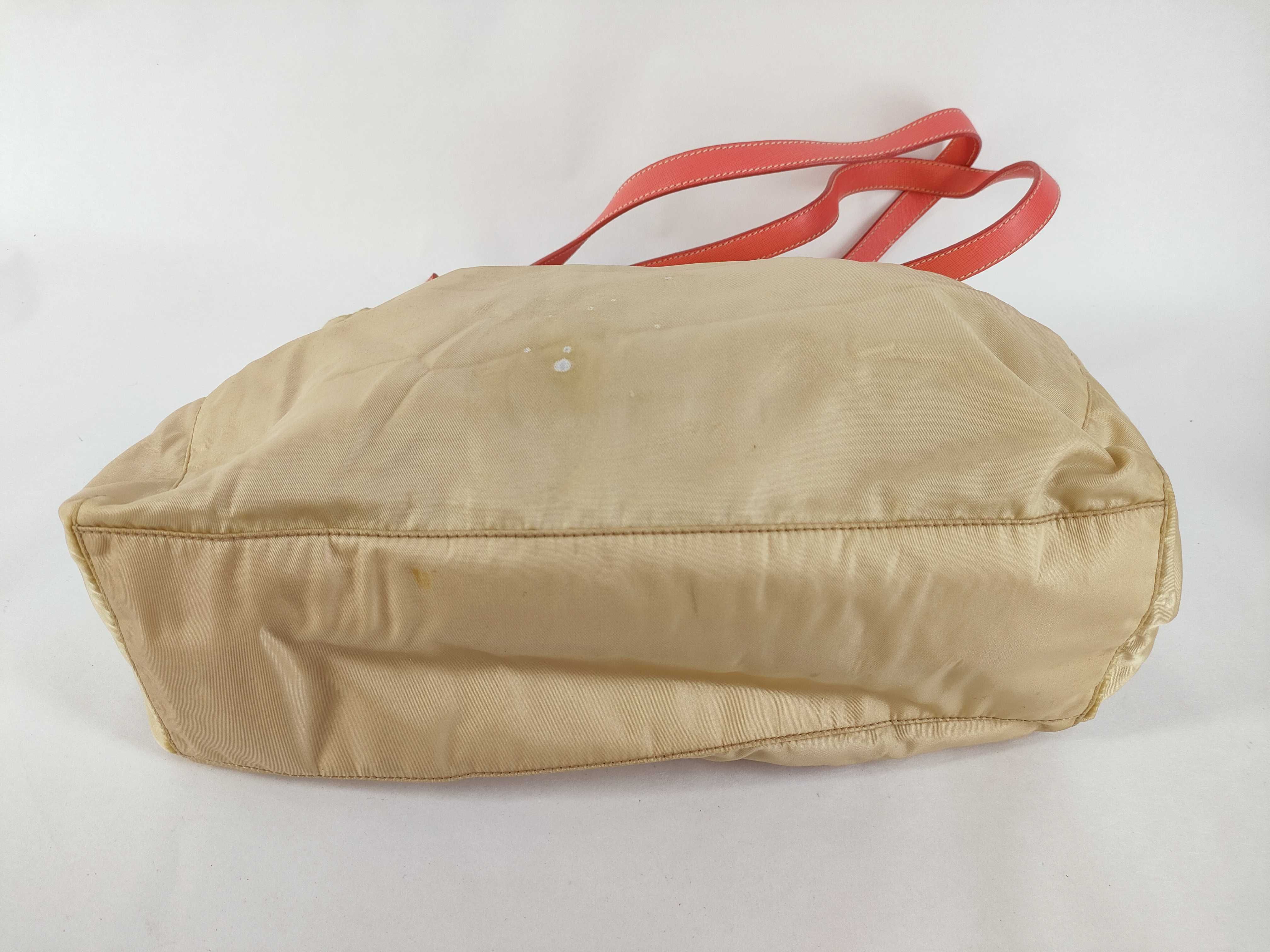 Nylon Tote Bag, Beige x Pink — view 7