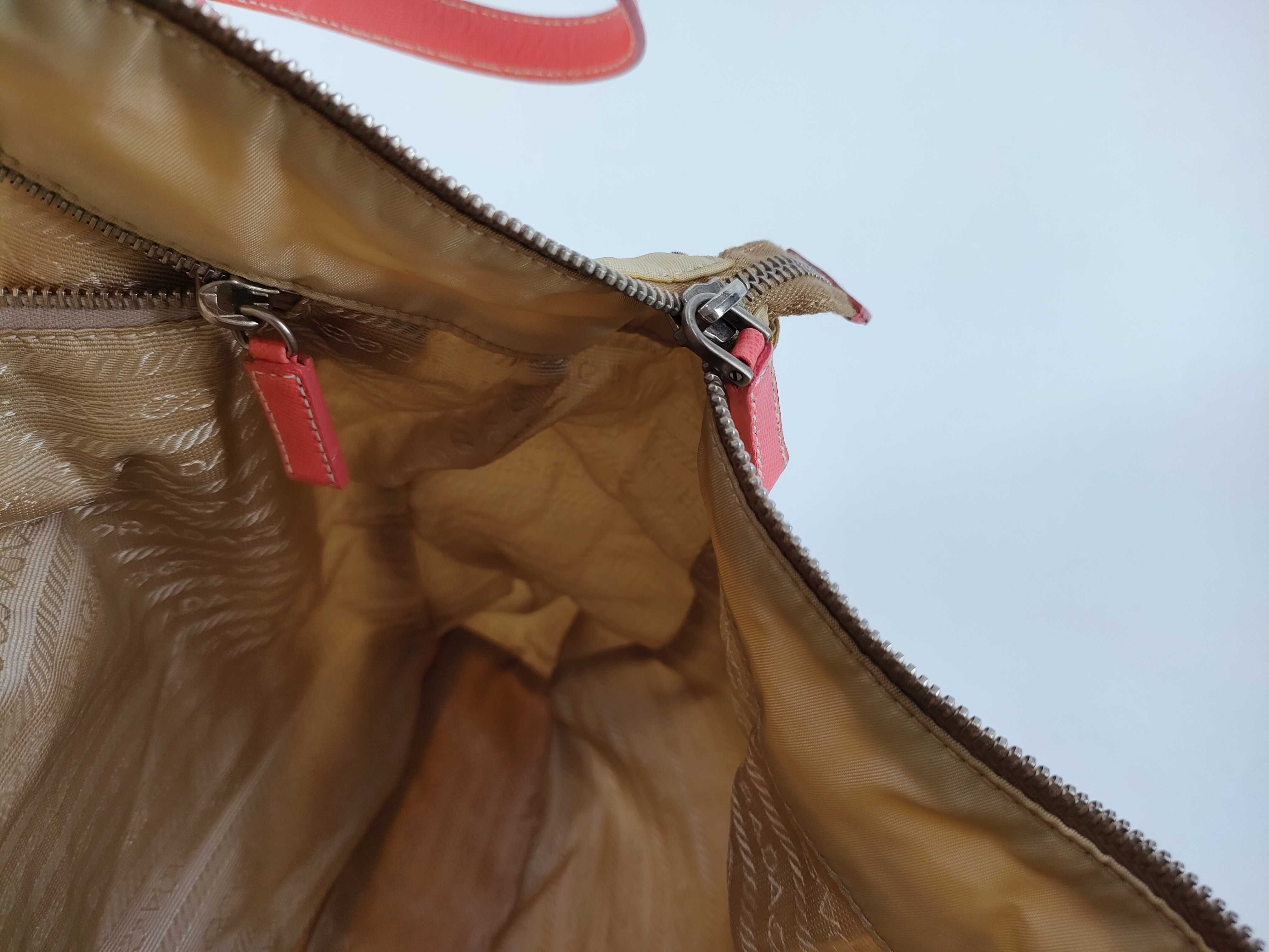 Nylon Tote Bag, Beige x Pink — view 10