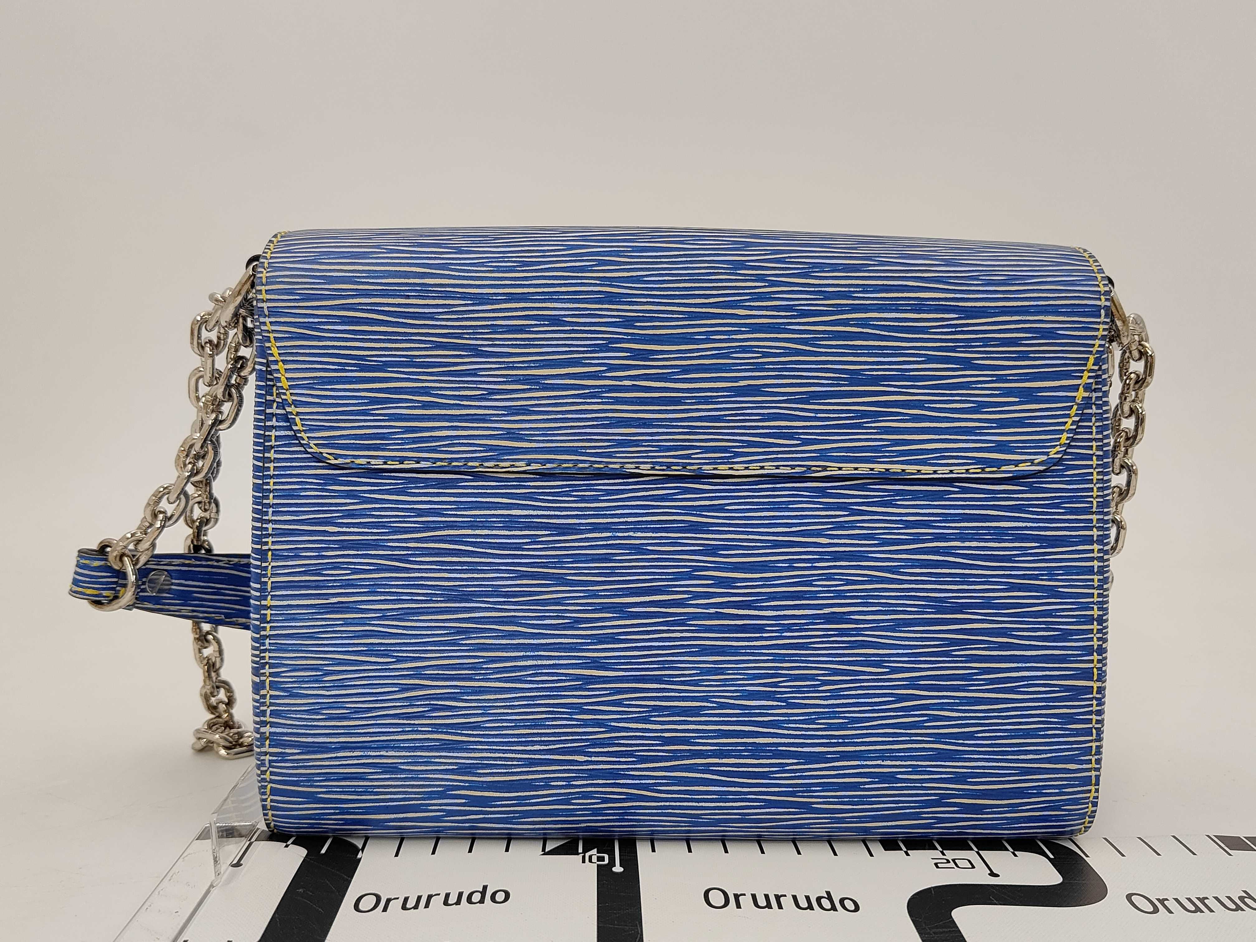 Epi Twist Denim Blue Epi Calfskin Medium Shoulder Bag with Gold Hardware — view 2
