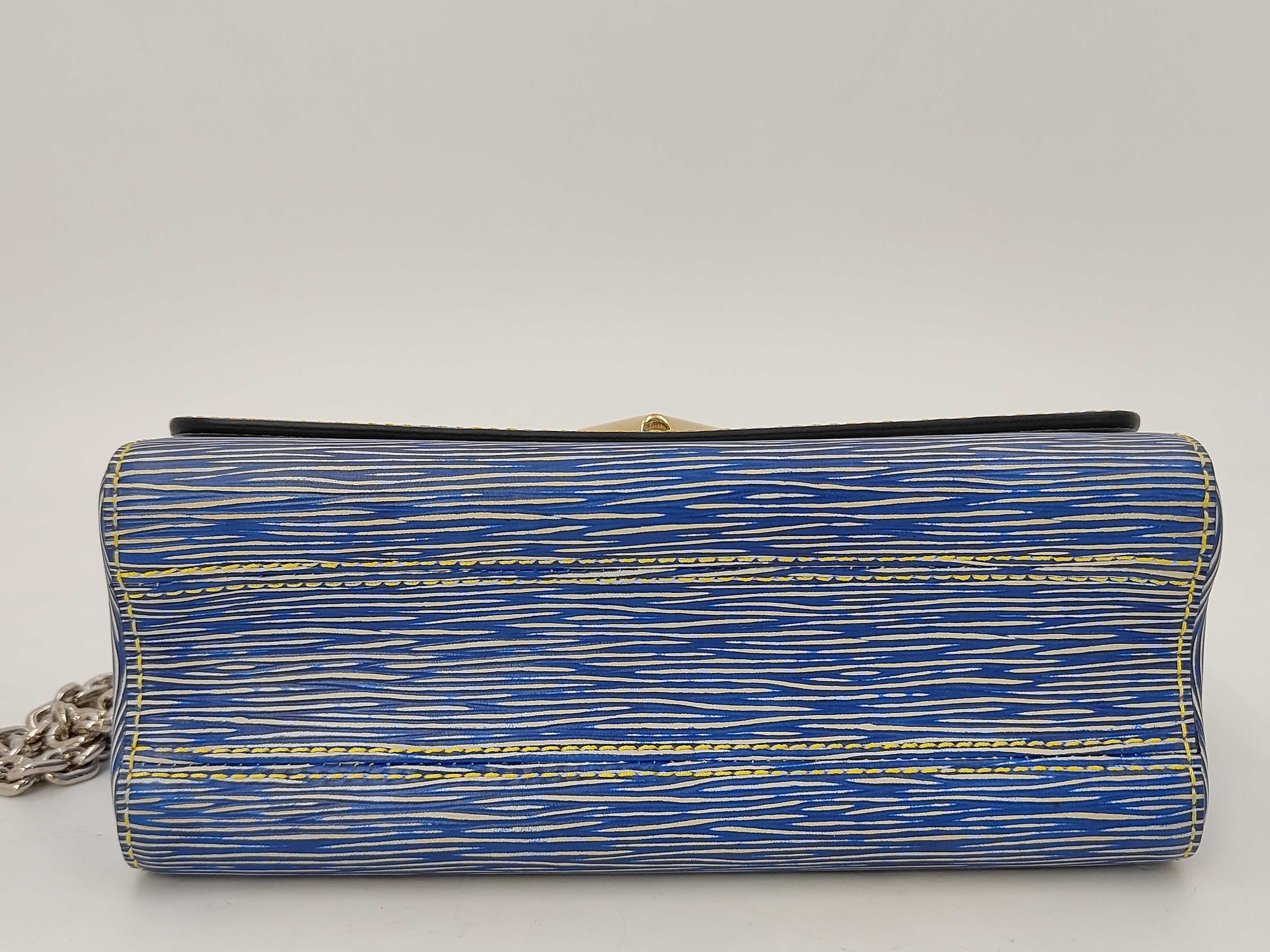 Epi Twist Denim Blue Epi Calfskin Medium Shoulder Bag with Gold Hardware — view 4