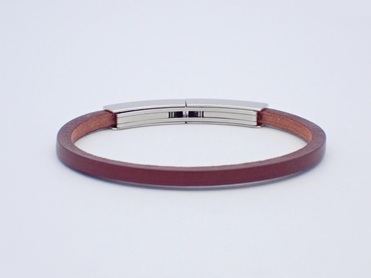 Leather bracelet, brown, wrist circumference approximately 18cm — view 2