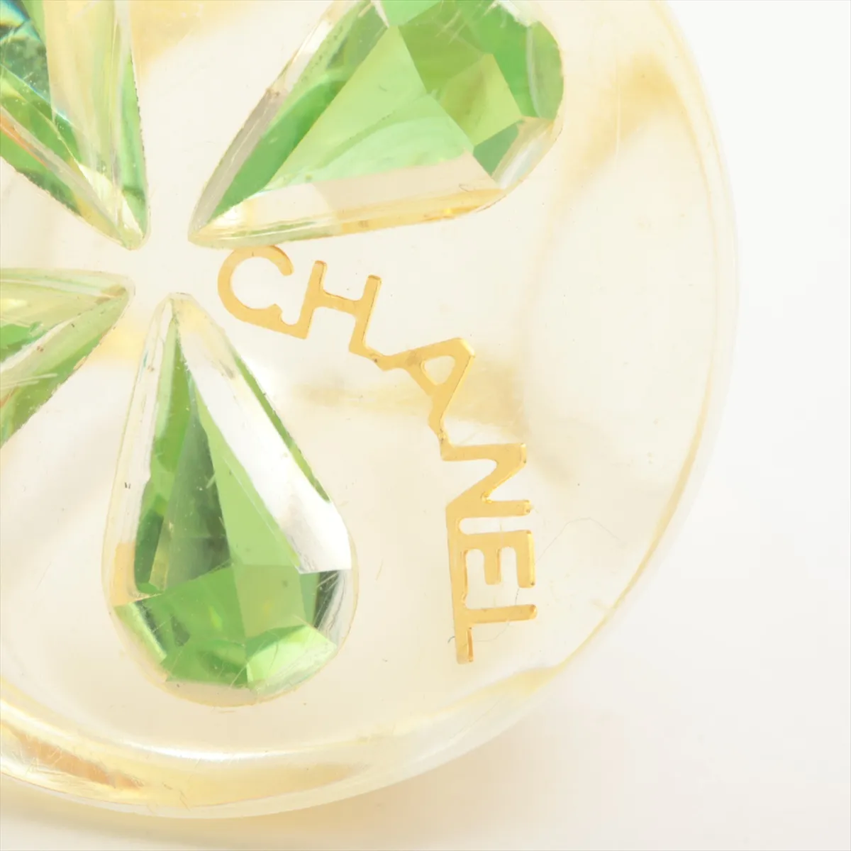 Clover Ring, Resin x Rhinestone, Clear x Green, — view 3