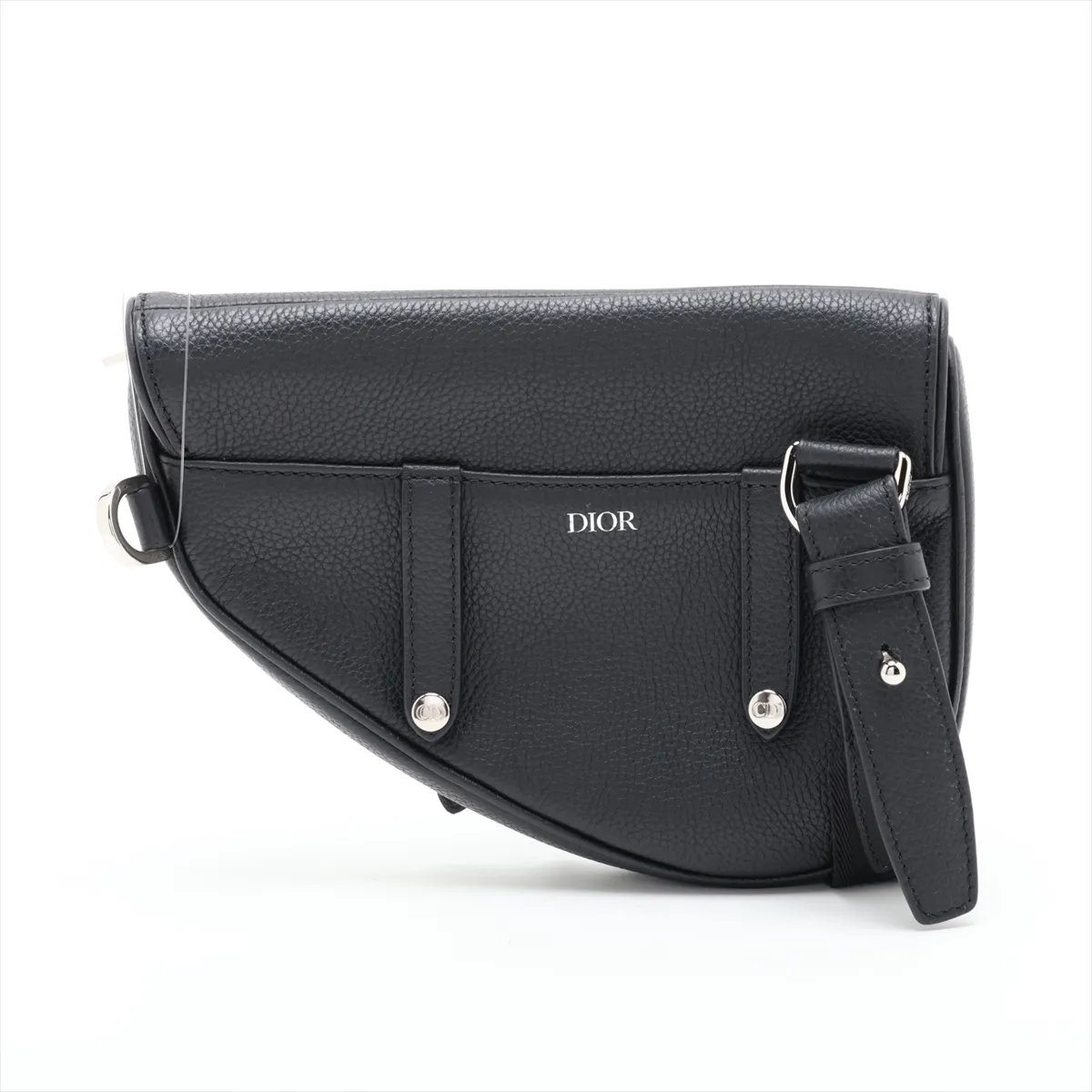 Saddle Leather 2-Way Shoulder Bag, Black — view 2
