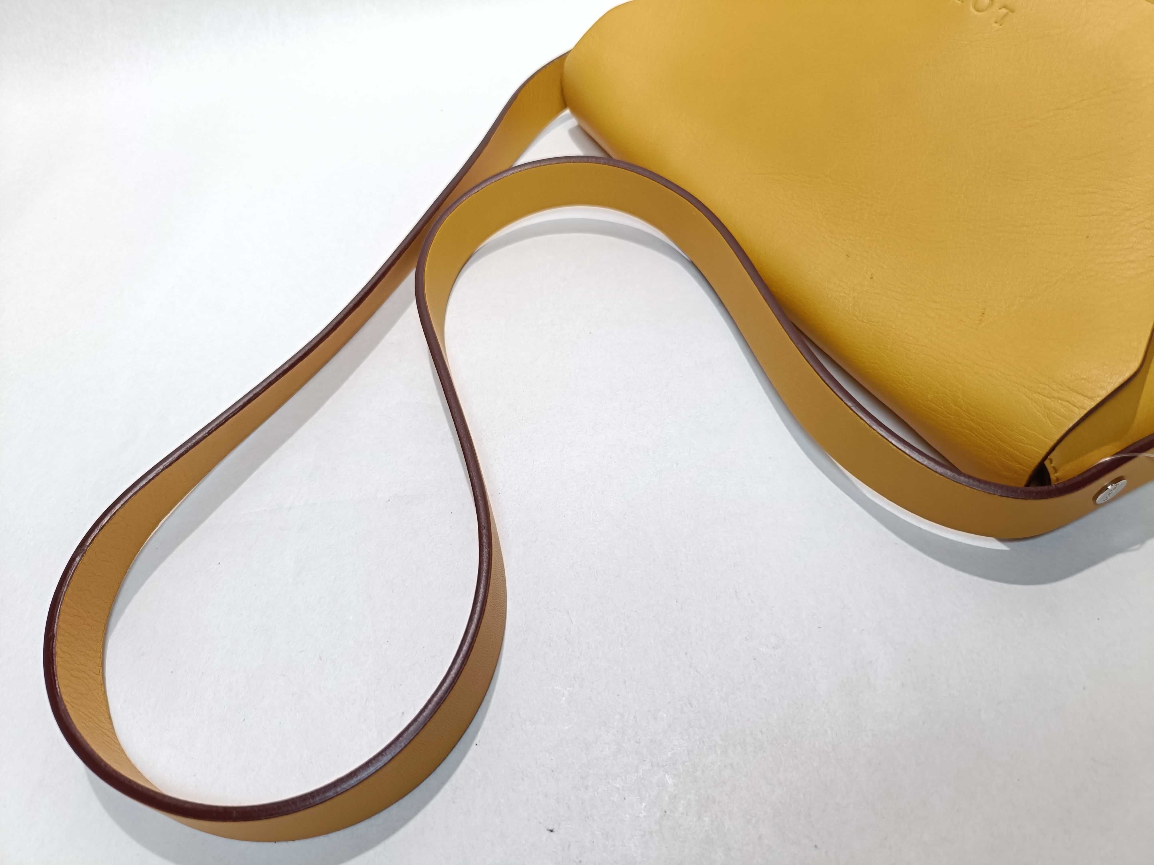 Nappa Leather Shoulder Bag (Yellow) — view 3