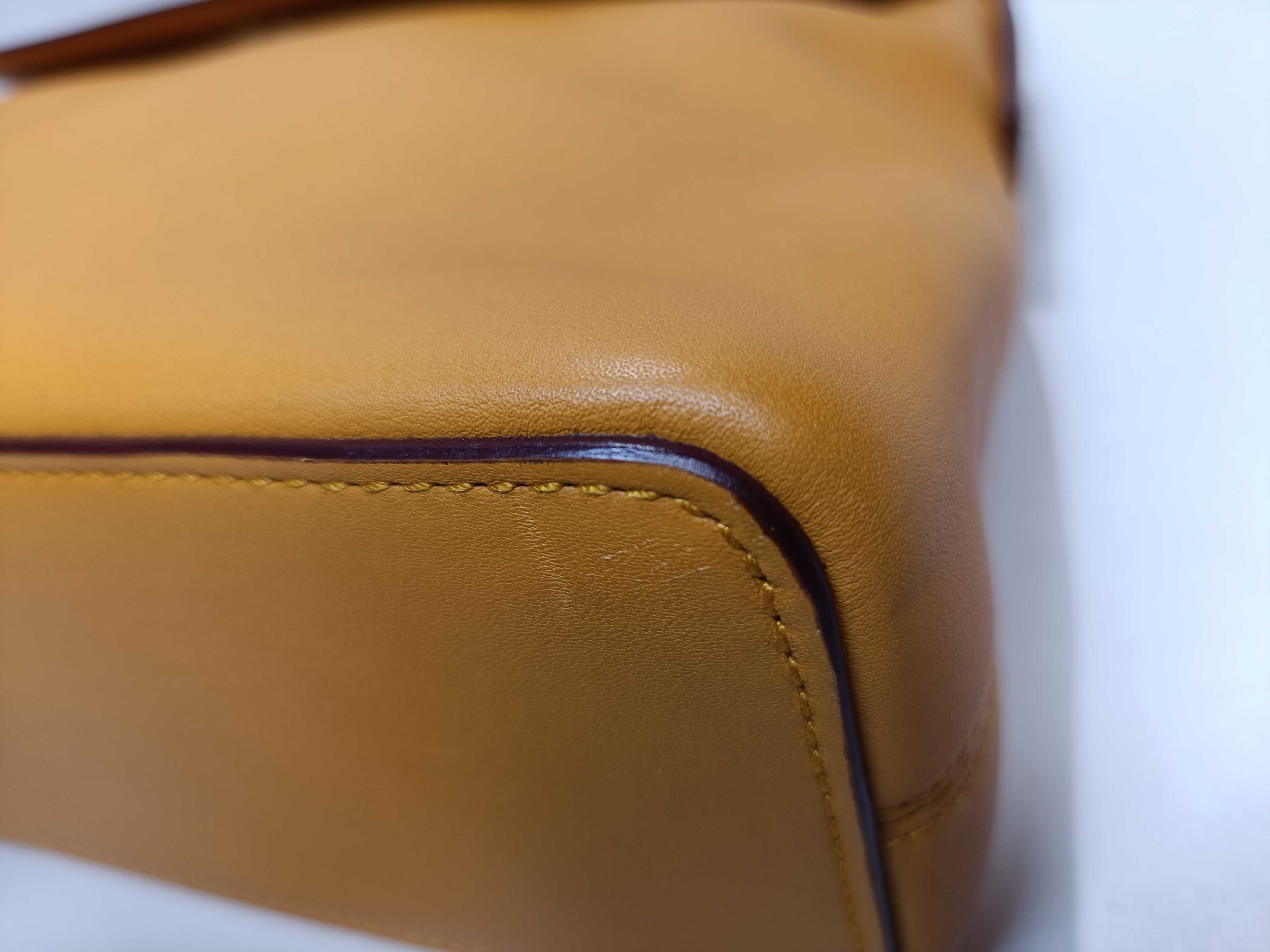 Nappa Leather Shoulder Bag (Yellow) — view 7