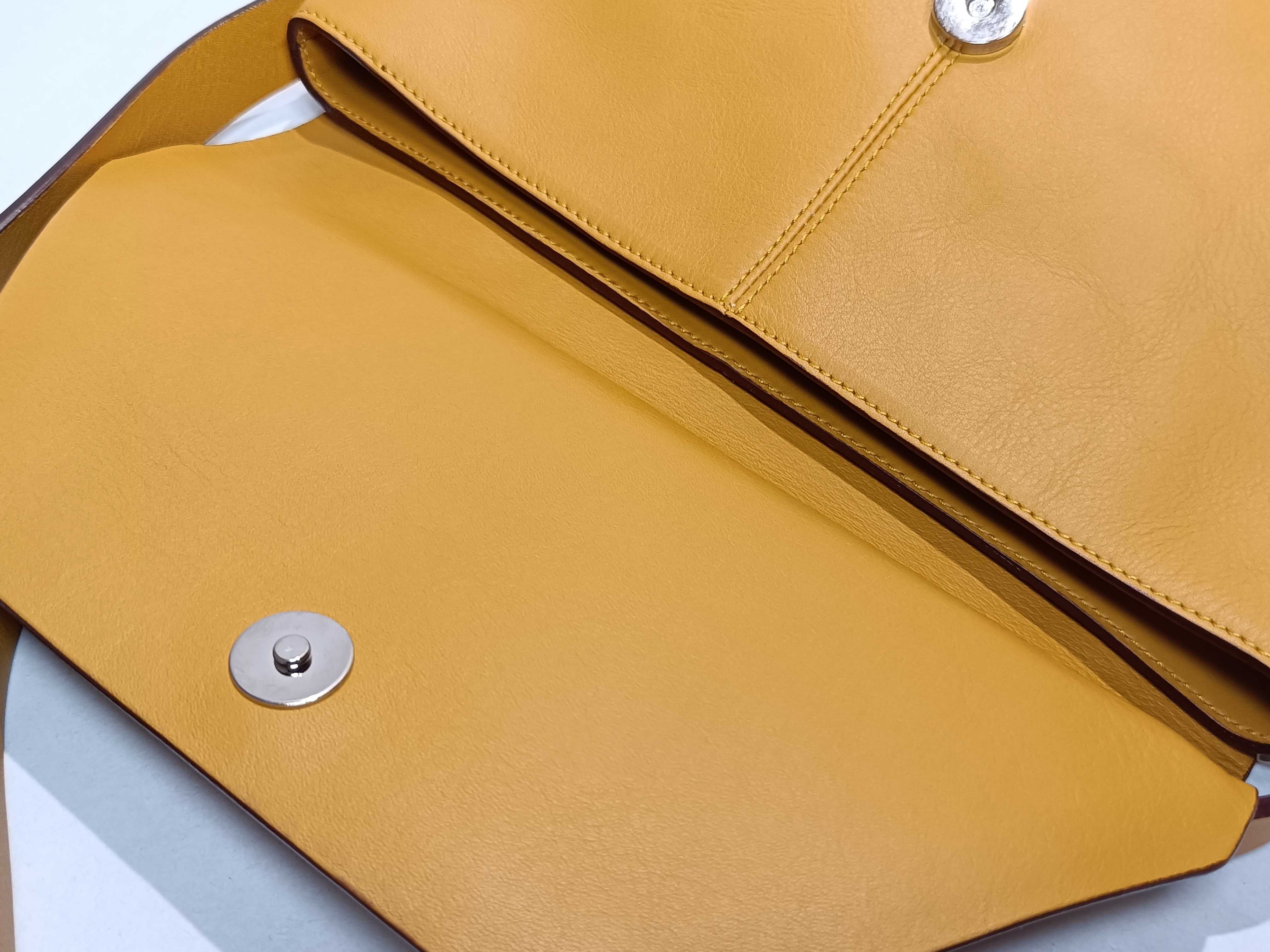 Nappa Leather Shoulder Bag (Yellow) — view 8