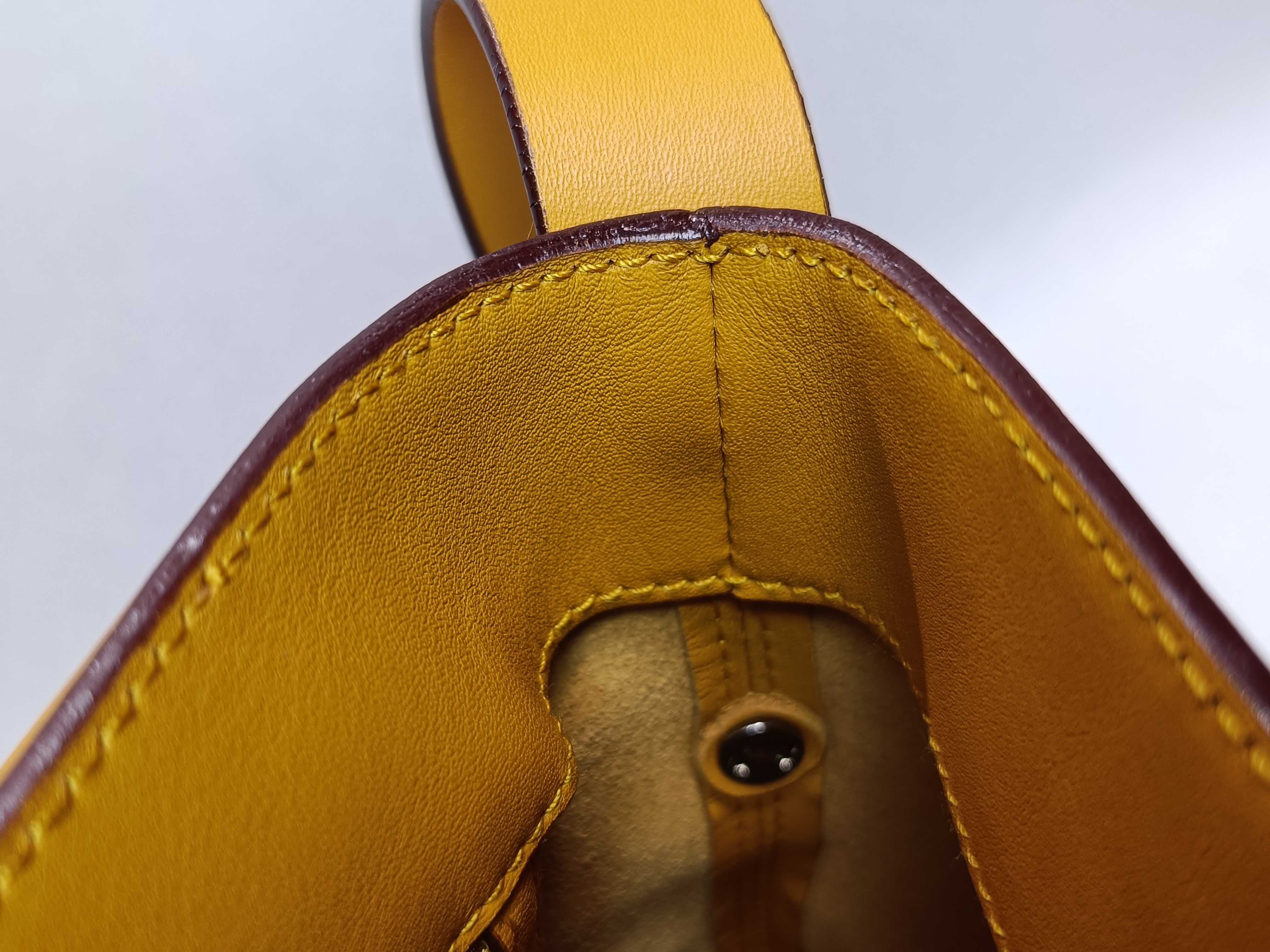 Nappa Leather Shoulder Bag (Yellow) — view 9