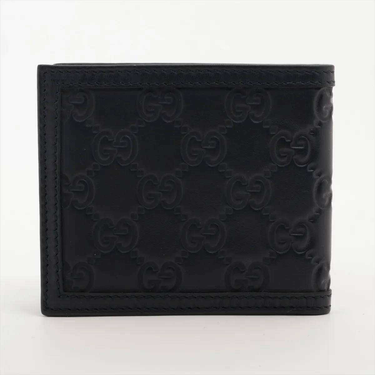 Guccissima Leather Compact Wallet, Navy, 225826 — view 2